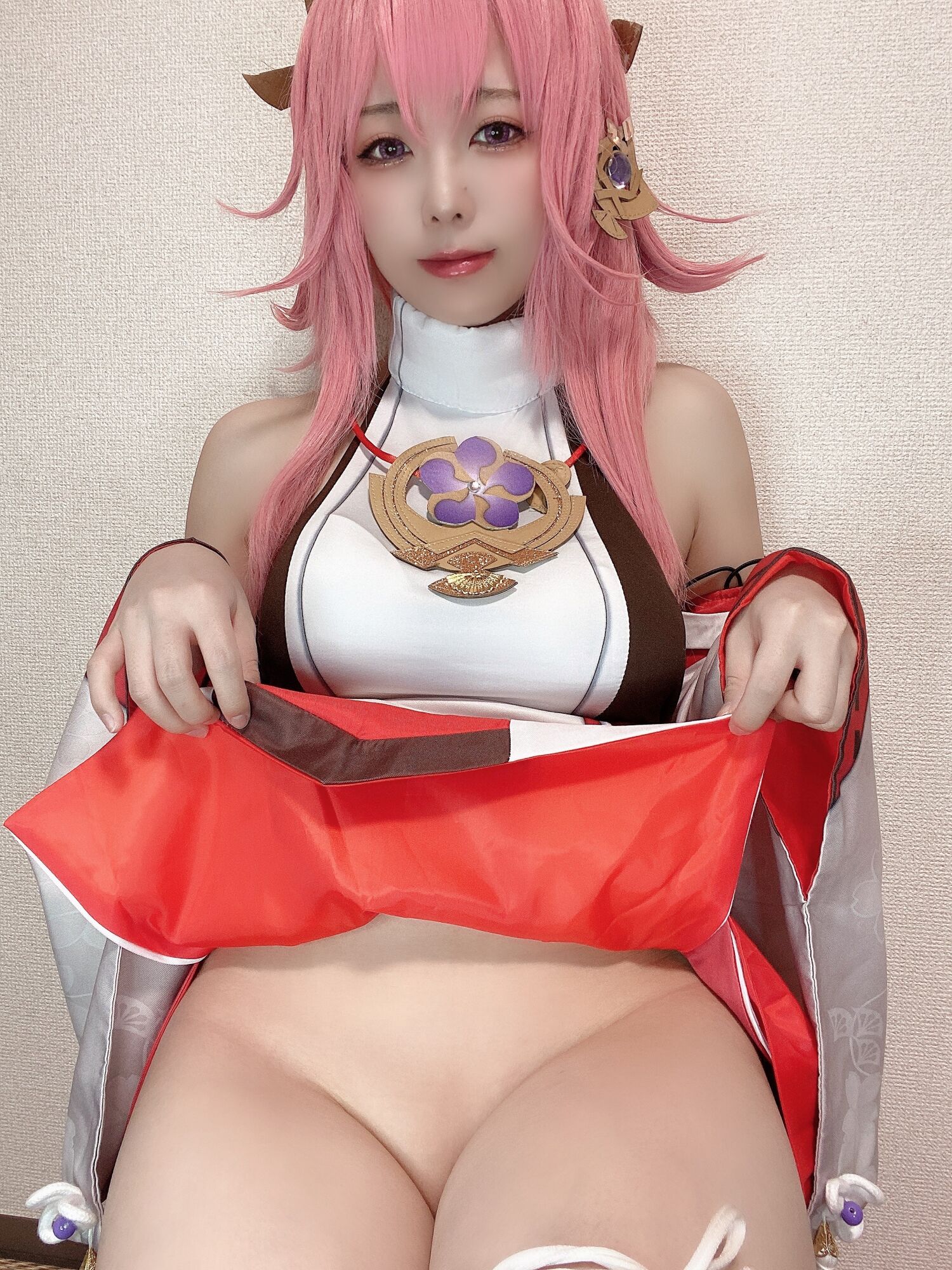 里祖娜 - 八重神子 Cosplay 自拍照片集