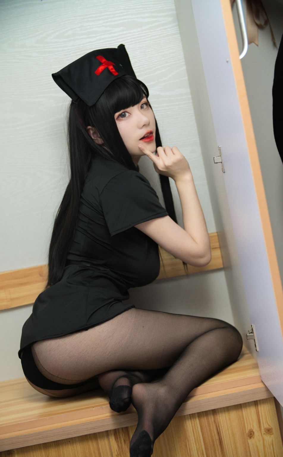 Coser cheese block Wii uncensored extremely explicit black silk Cosplay high-definition images