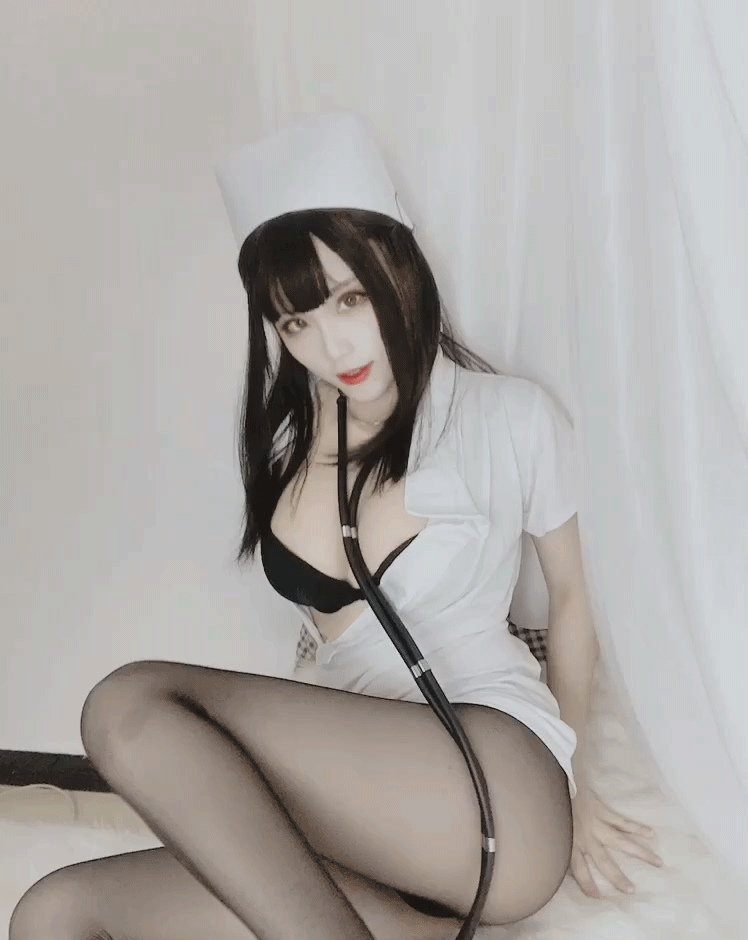 チーズブロックWii黒ストッキングセクシーナース服極品大きな胸の美女大規模な卑猥な画像誘惑コスプレ