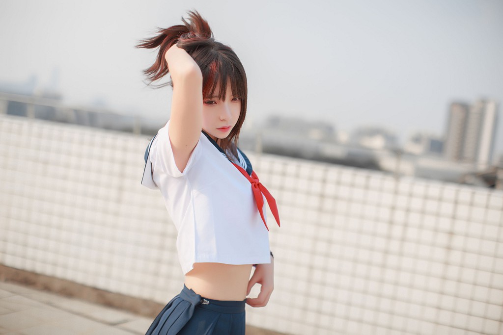 疯猫ss《同桌的水手服》 [萝莉COS] 写真集[41P]