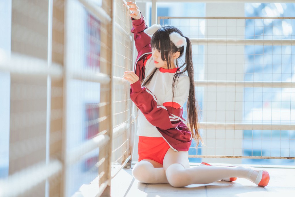 桜桃喵《红色体操服》 [Cosplay美女] 写真集[44P]