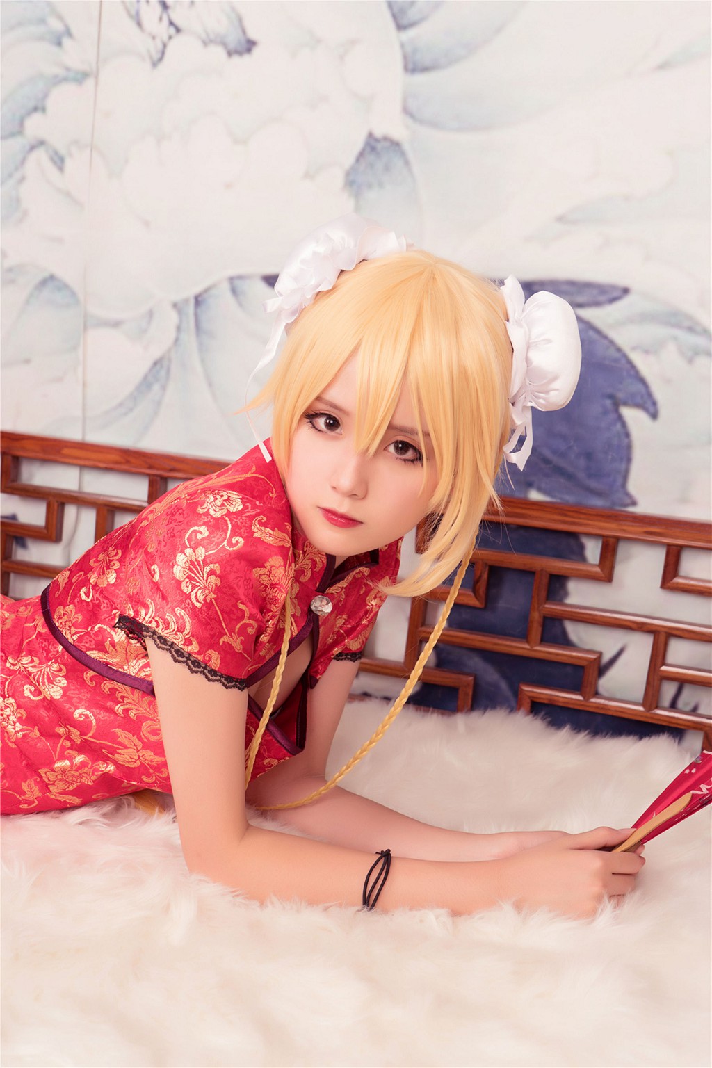 Phong Chi Linh Vực] NO.164 Áo Qipao Đỏ Tất Đen COS - Bộ sưu tập ảnh [40 trang