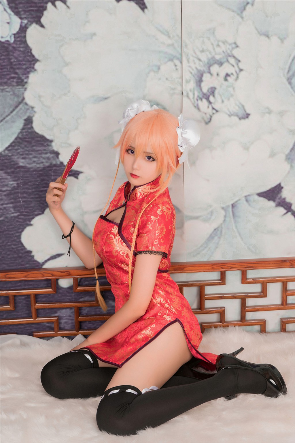 風之領域] NO.164 紅旗袍黑絲COS 寫真集[40P