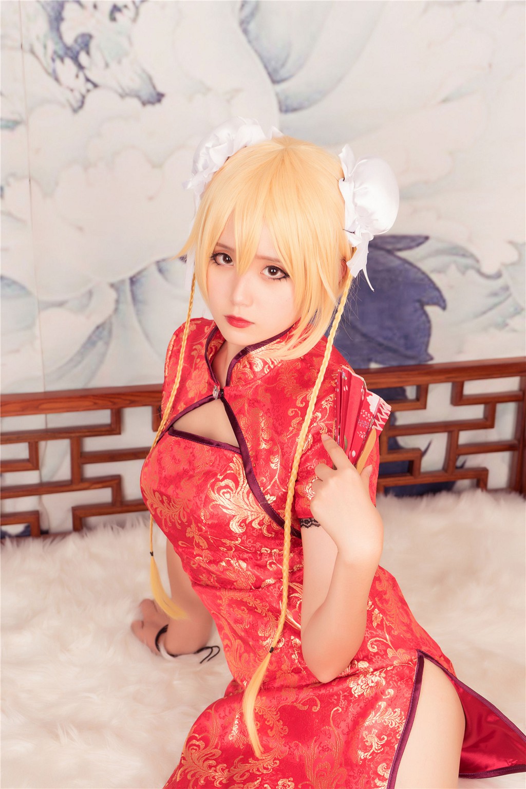 風之領域] NO.164 紅旗袍黑絲COS 寫真集[40P