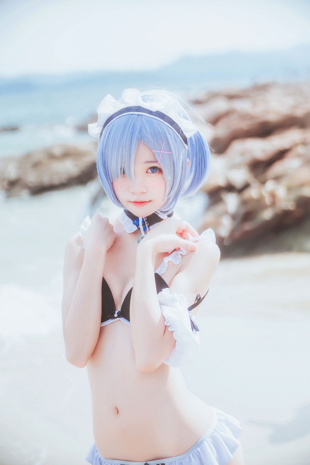 桜桃喵《蕾姆COS》 [萝莉COS] 写真集[48P]