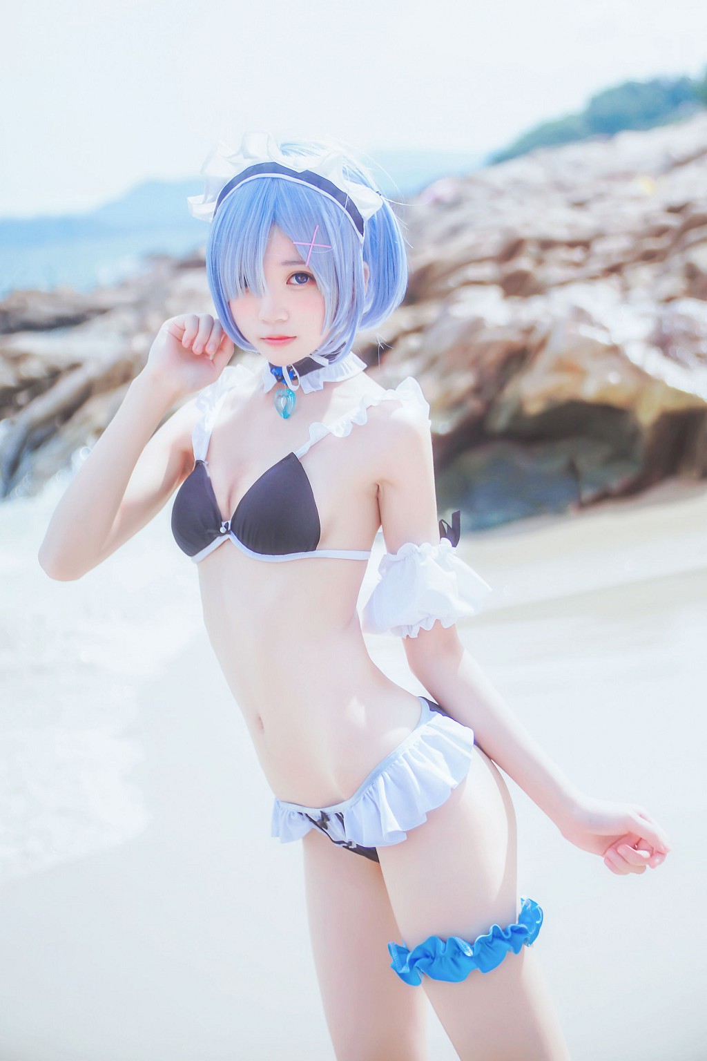 桜桃喵《蕾姆COS》 [萝莉COS] 写真集[48P]