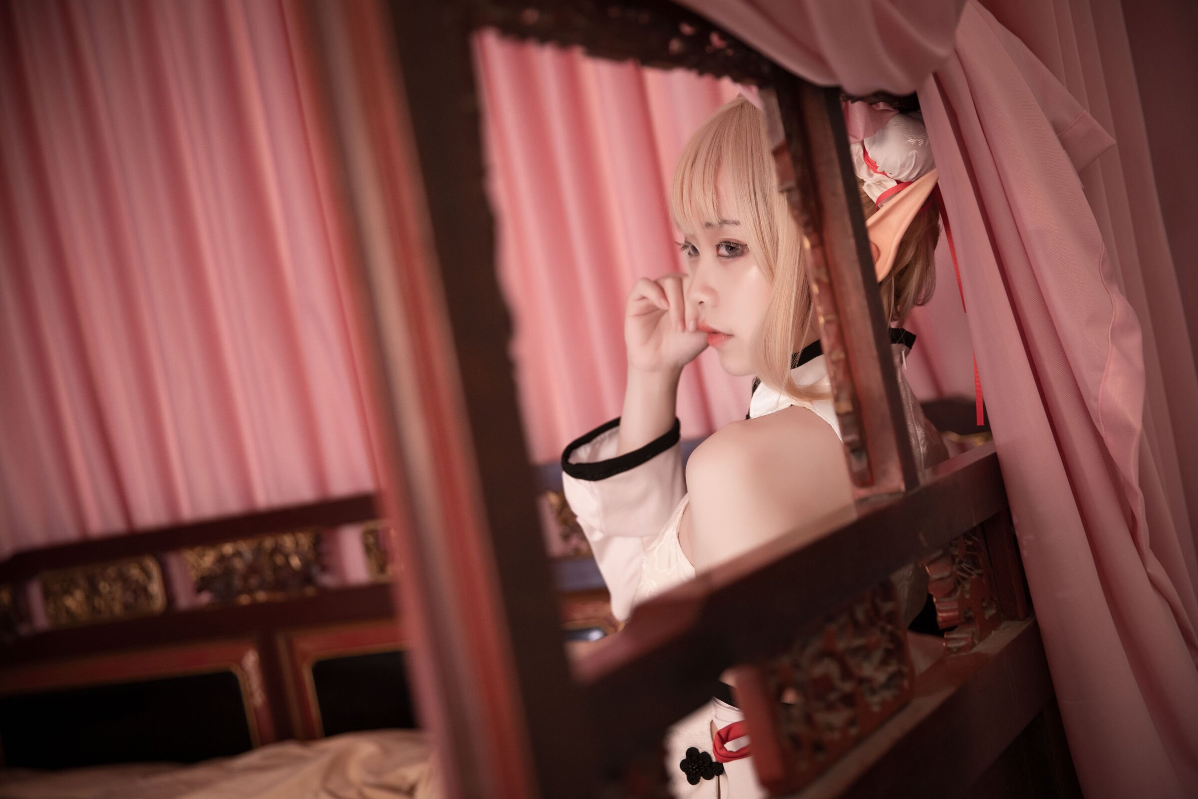 G44ไม่ได้รับบาดเจ็บ NO.085 ชุ่ยหลานเอ๋อ กี่เพ้าสีขาว