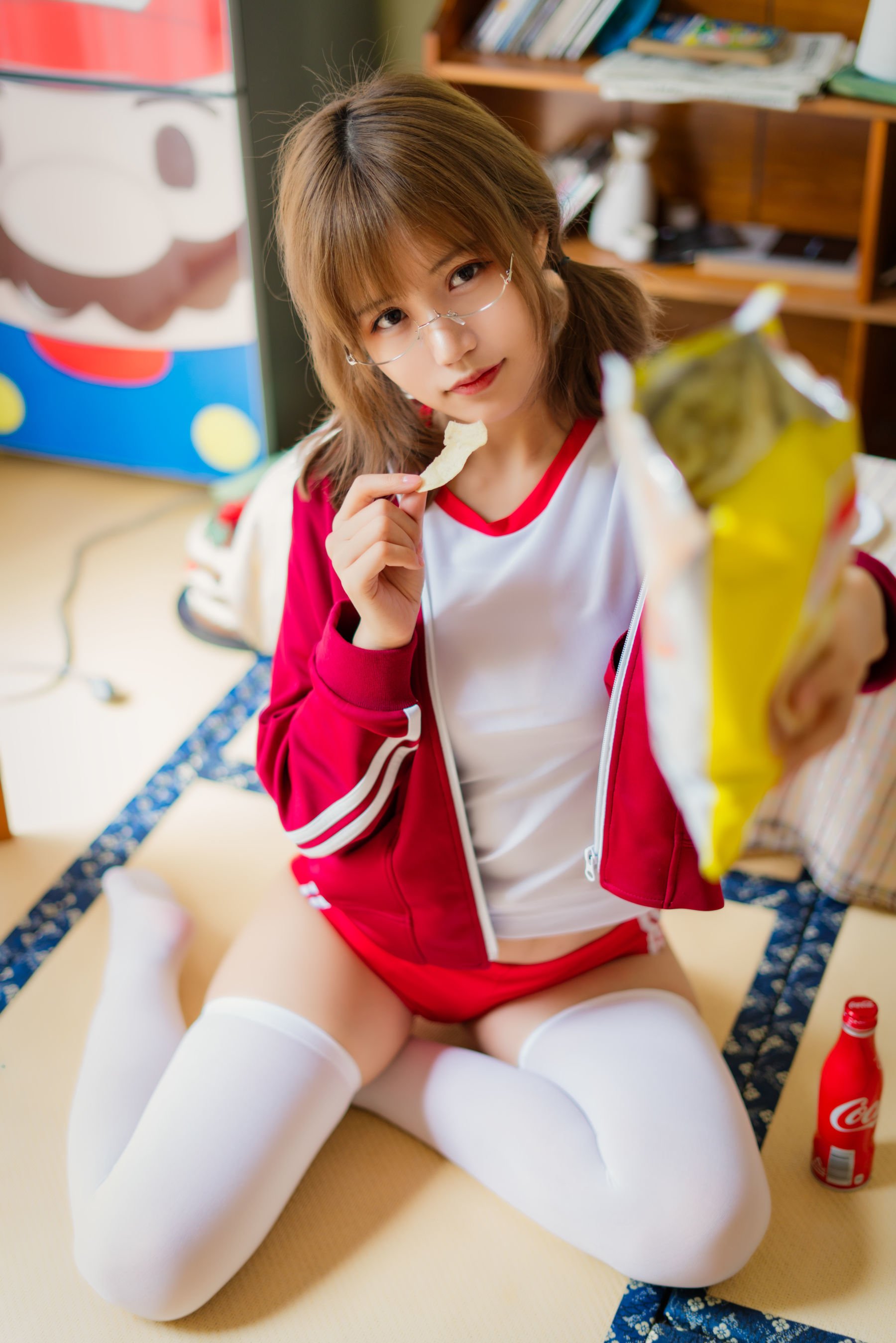 Ogura Chiyo w] Red gymnastics uniform