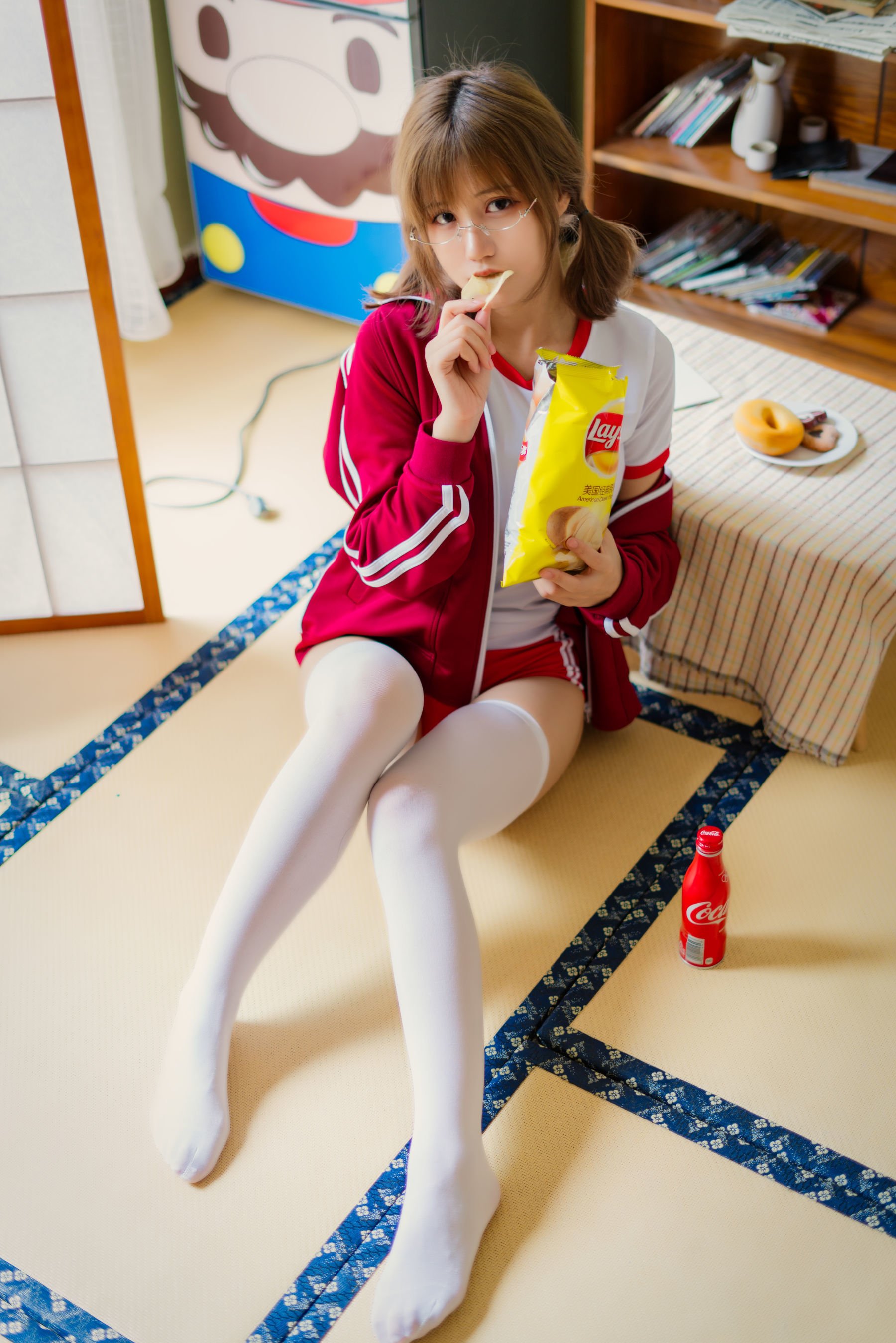Ogura Chiyo w] Red gymnastics uniform