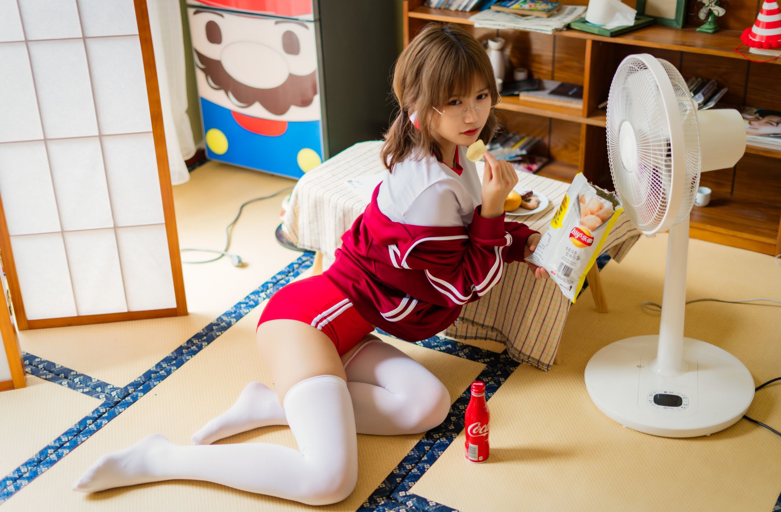 Ogura Chiyo w] Red gymnastics uniform