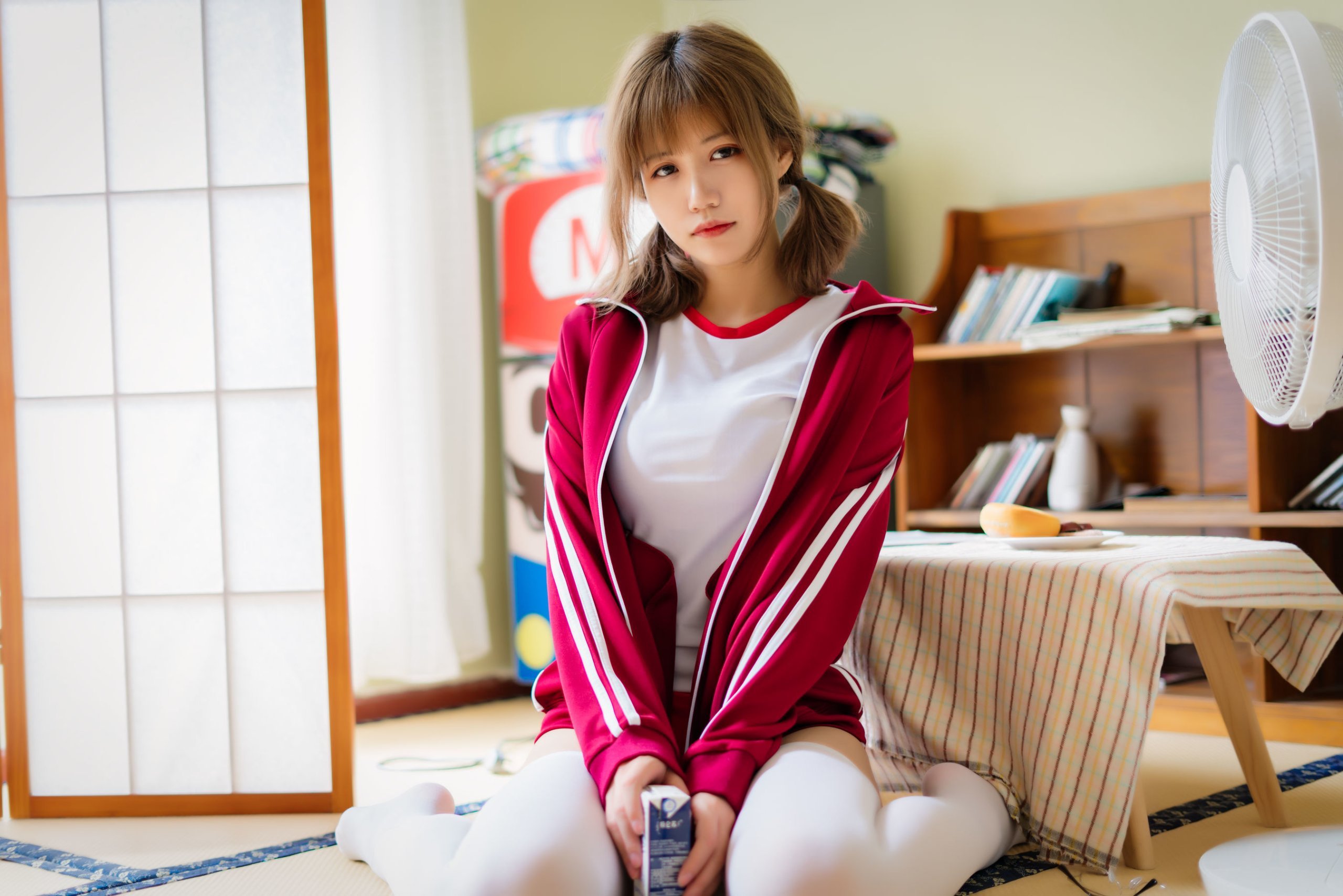 Ogura Chiyo w] Red gymnastics uniform