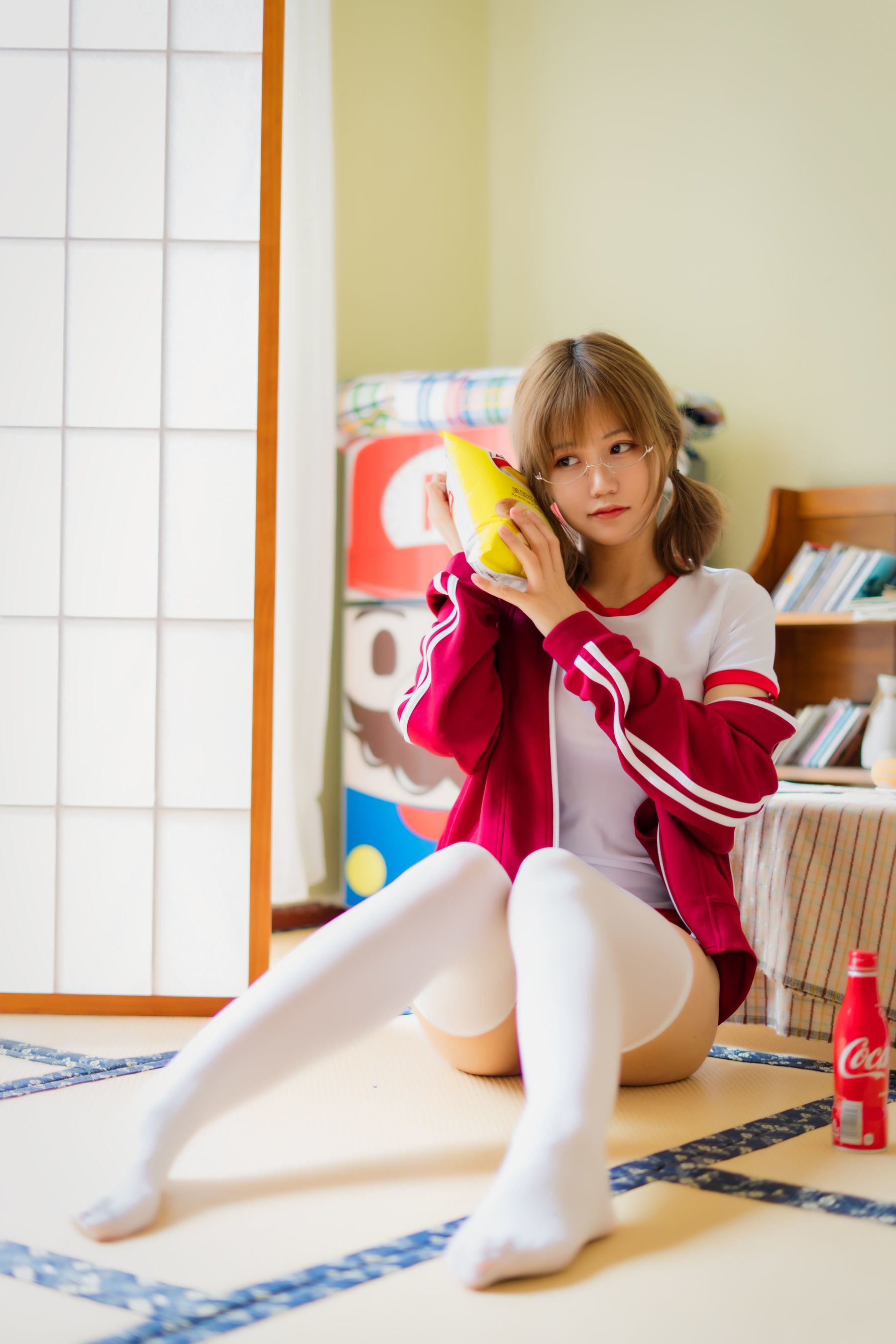Ogura Chiyo w] Red gymnastics uniform