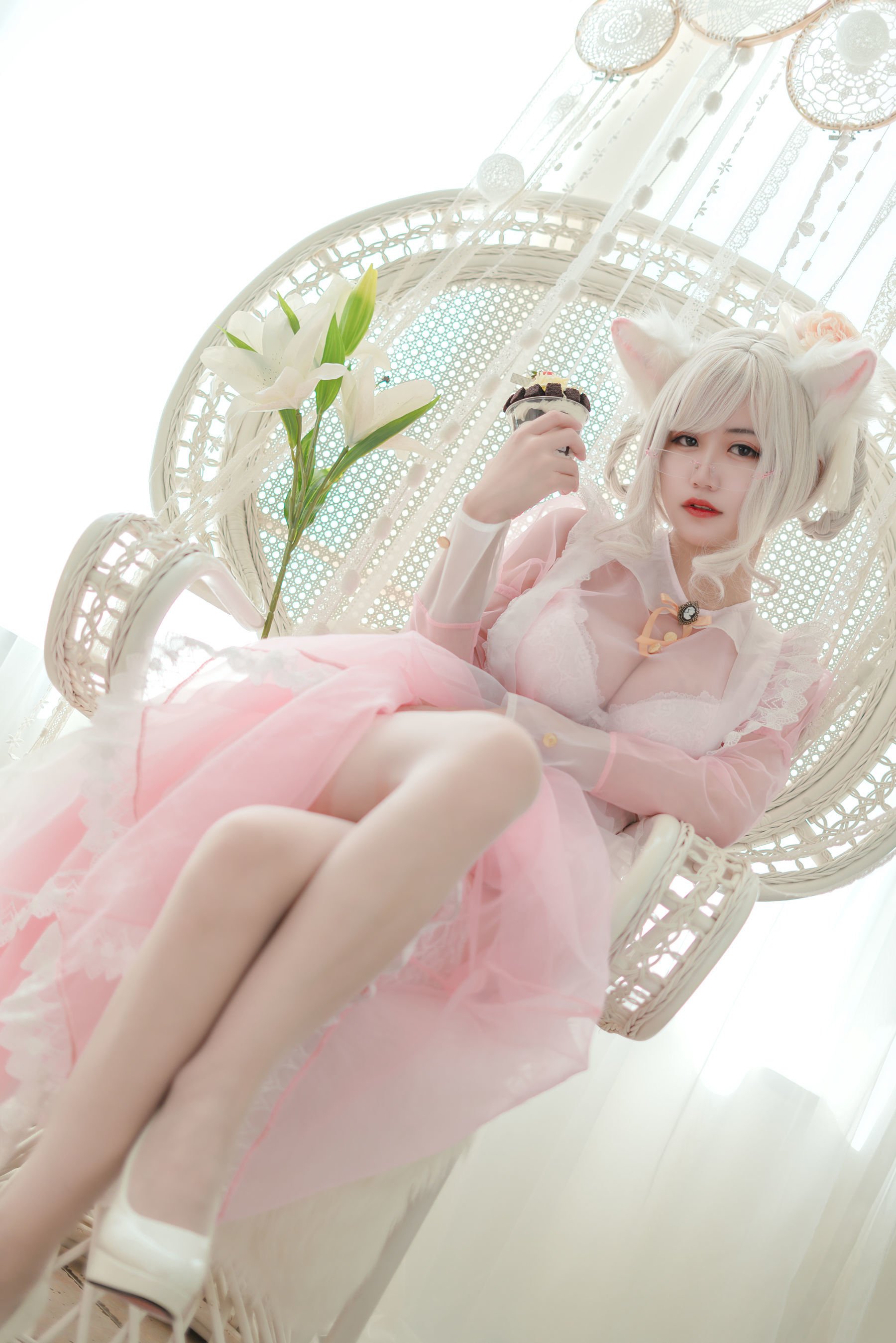 [小仓千代w] 透明粉色女仆
