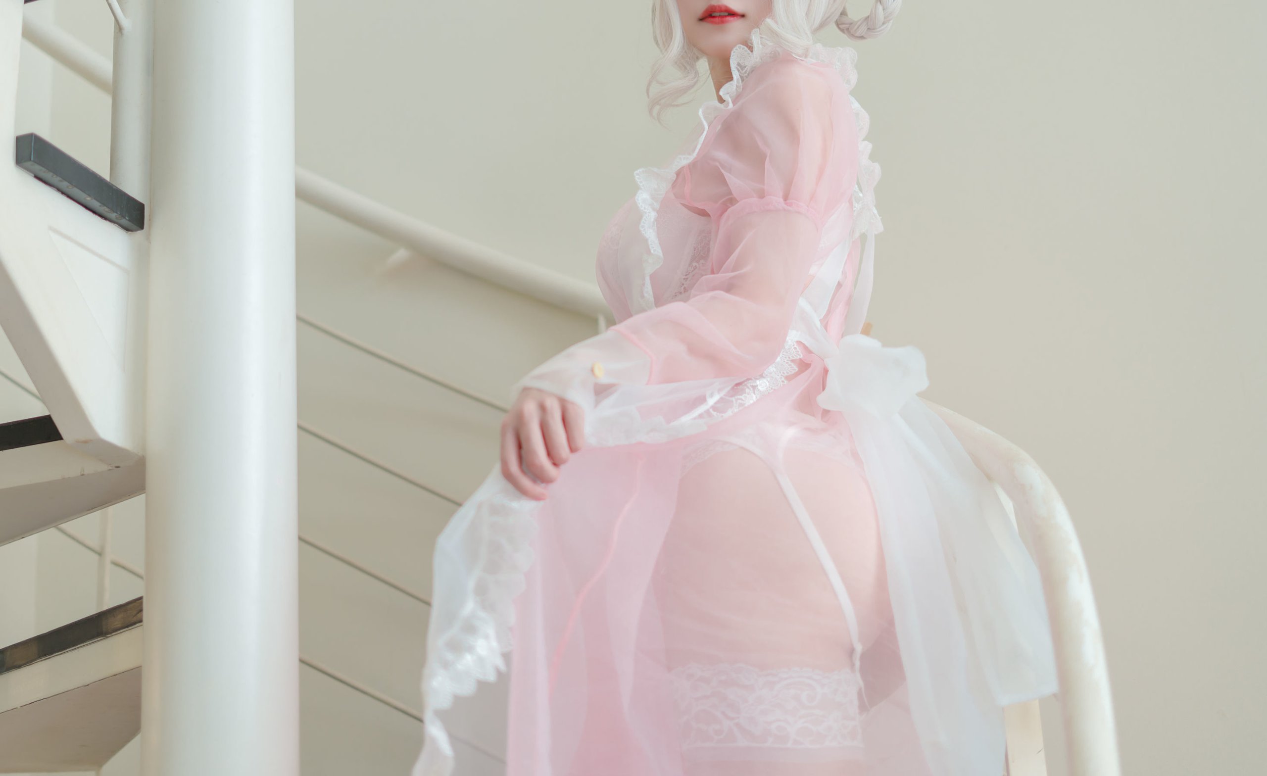 [小仓千代w] 透明粉色女仆