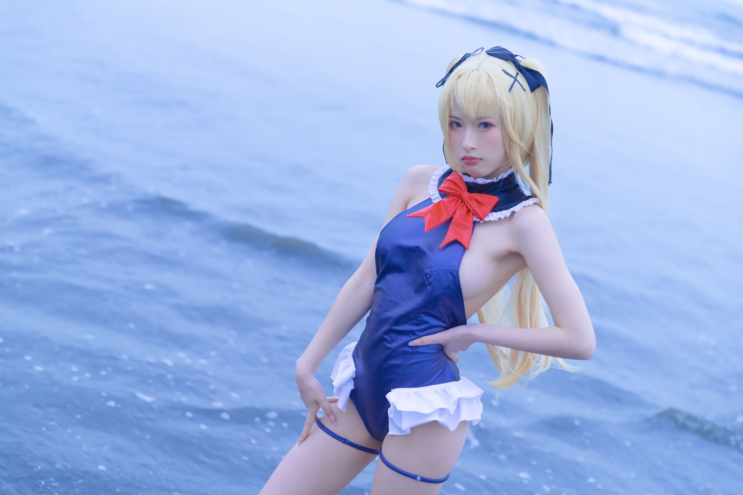 [清水由乃] 玛丽萝丝蓝色泳衣