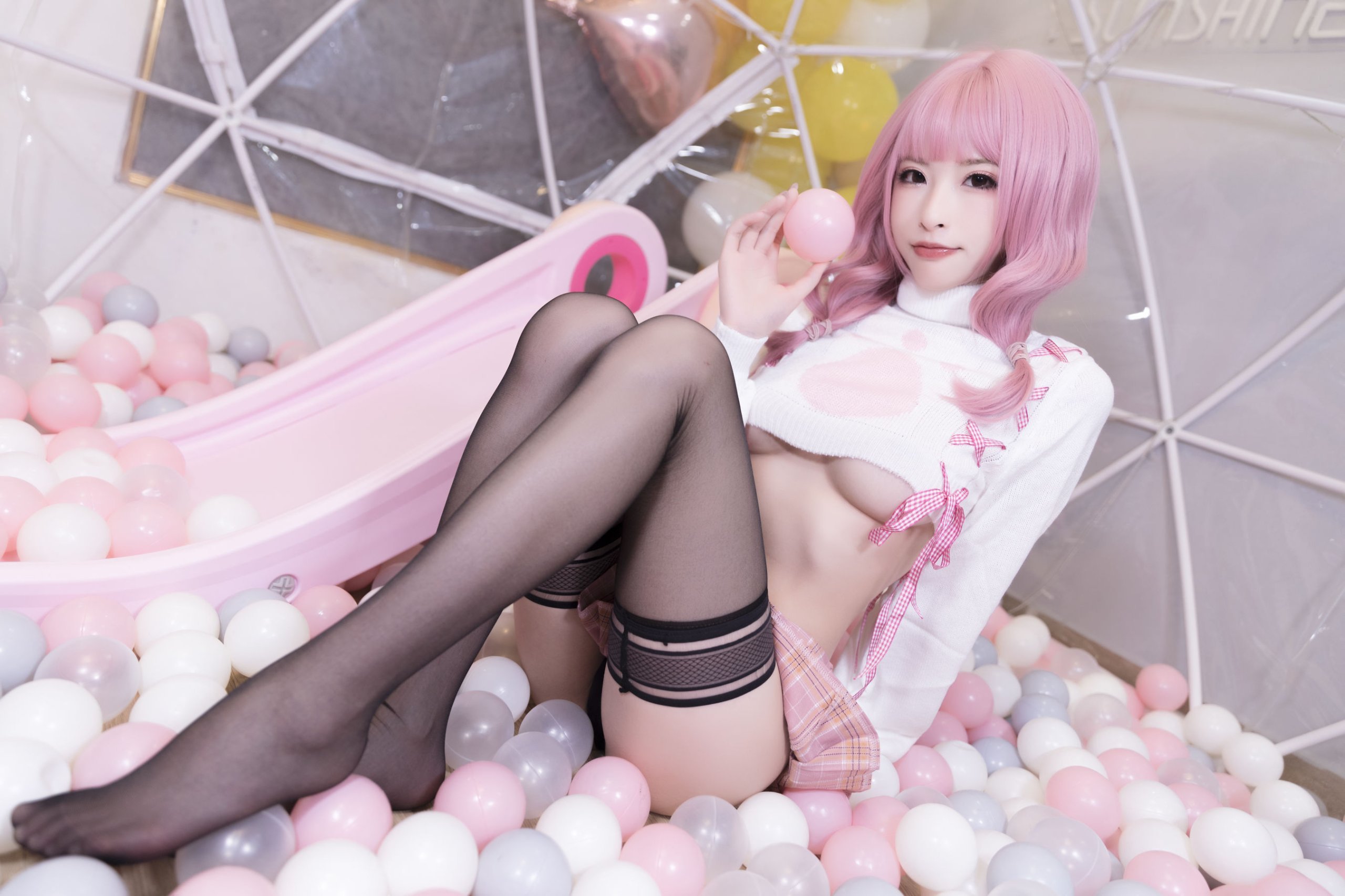 Shimizu Yuno Màu hồng Nửa cầu nam