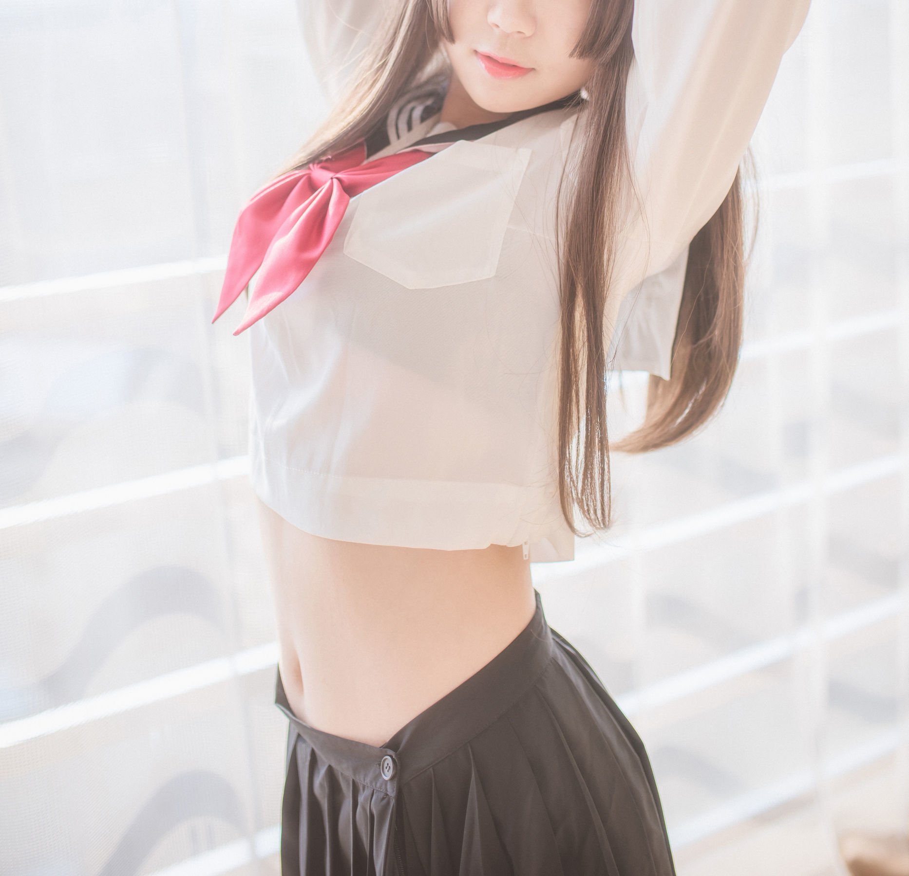 Bạch Kim Saki] Áo đồng phục thủy thủ bán trong suốt
