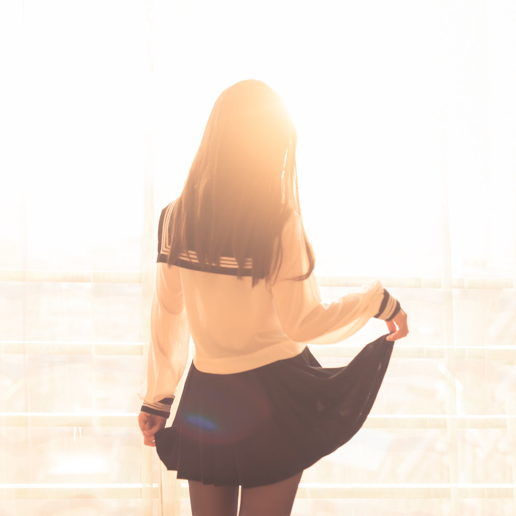 백금사키] 반투명 세일러복