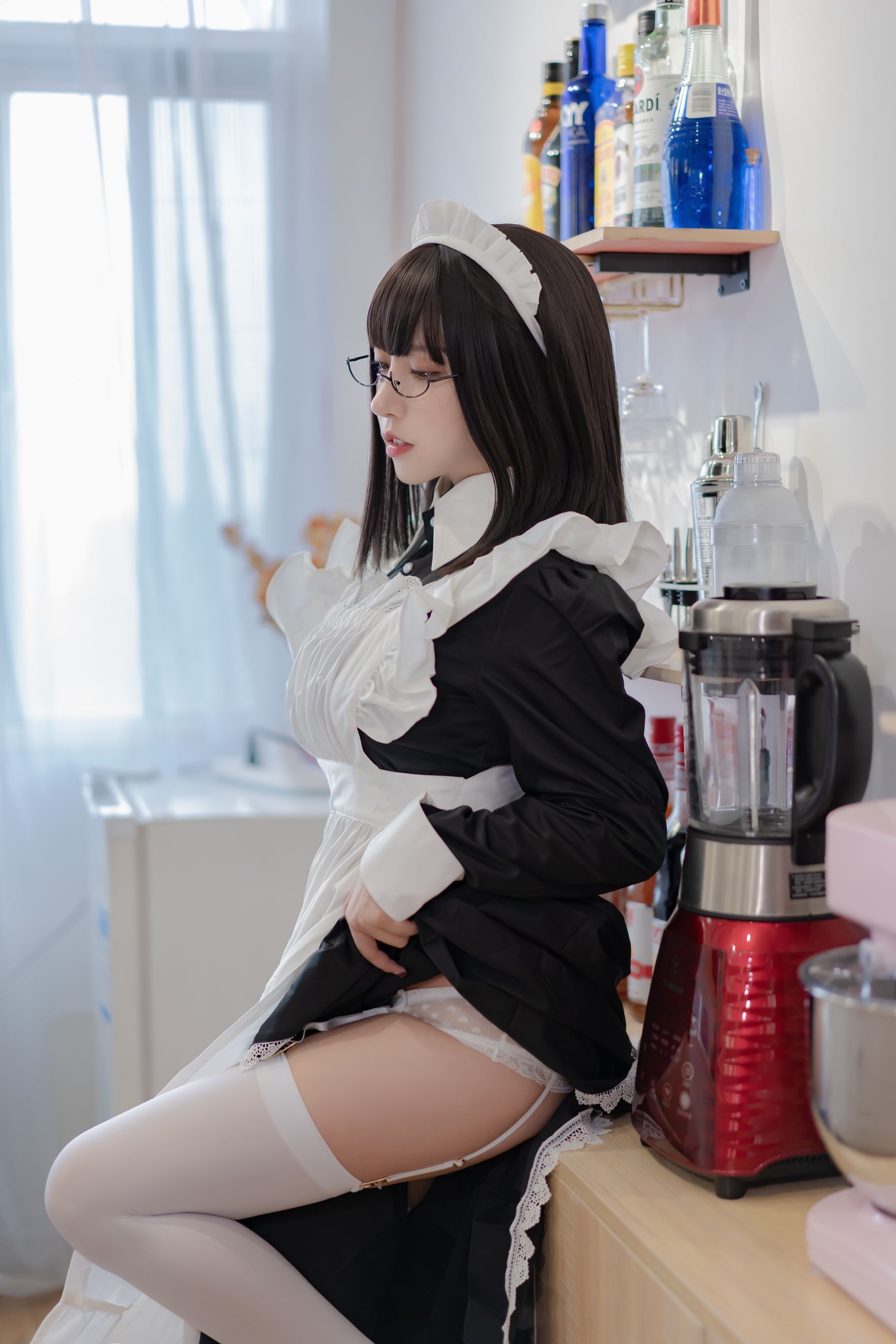 Expired Rice Noodles Meow] Maid Long Skirt