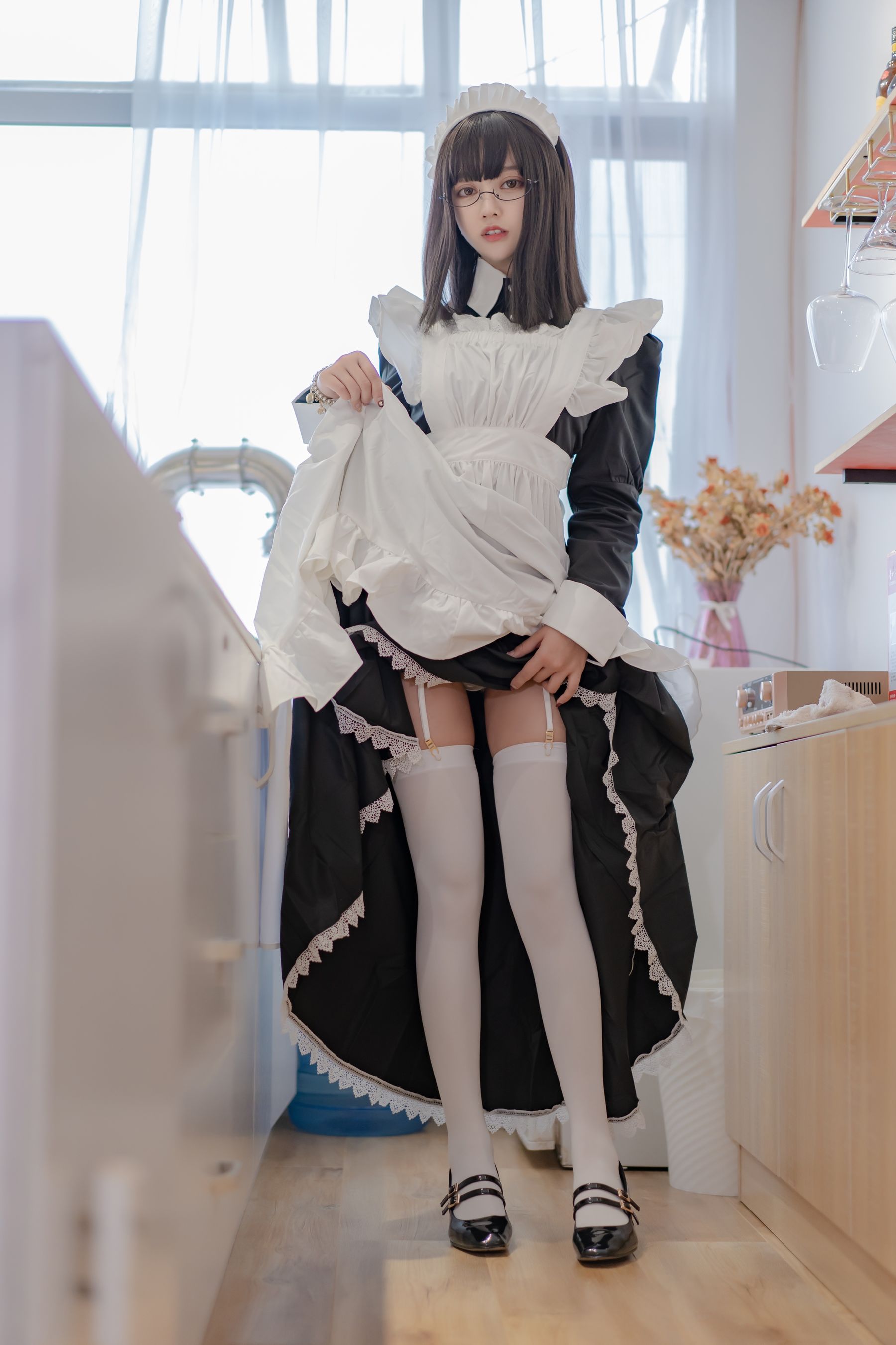 Expired Rice Noodles Meow] Maid Long Skirt