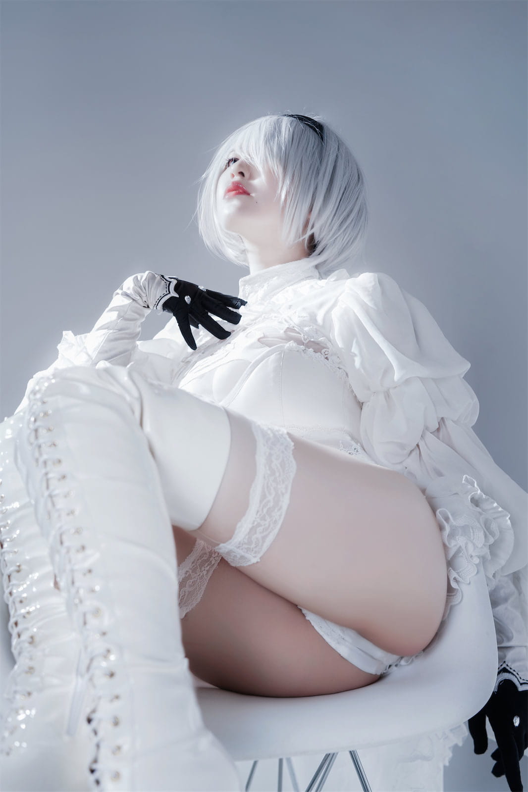 Ban Ban Zi 니어 오토마타 2B 흰 예복 코스프레 51P