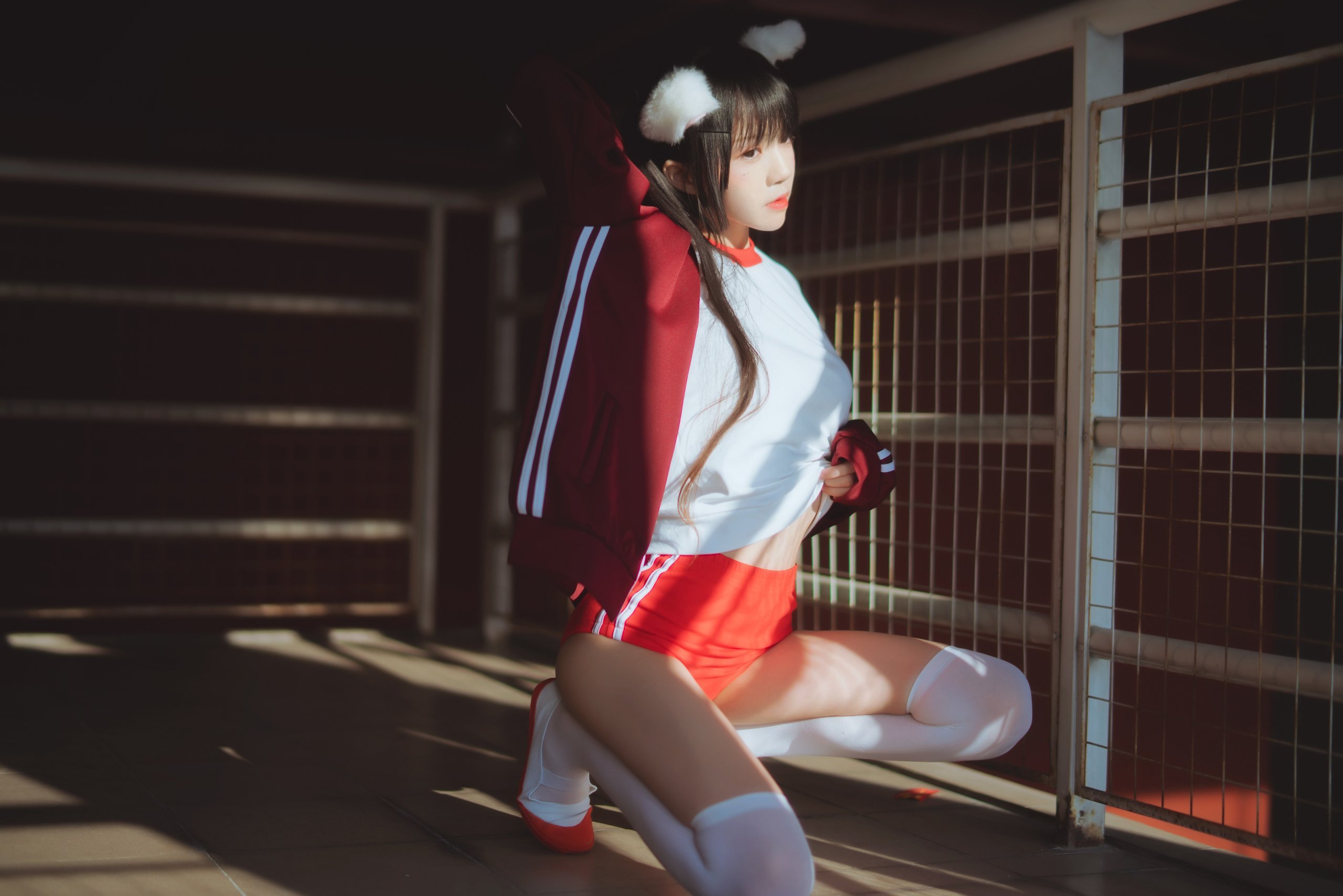 桜桃喵 - 红色体操服