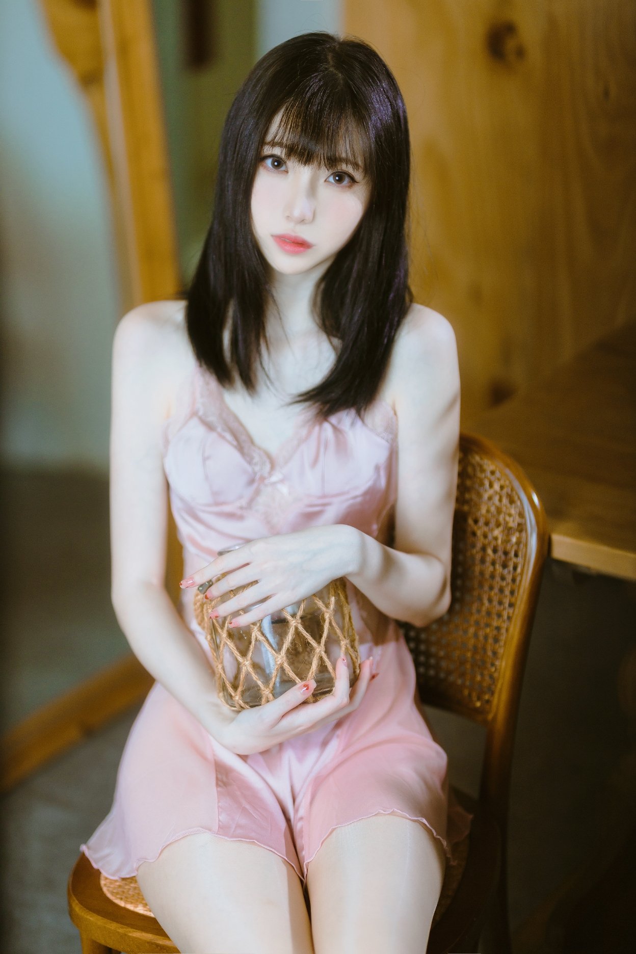 เซอ ลาน แอลเอเอ็น ผ้าครึ่งโปร่ง สีชมพู