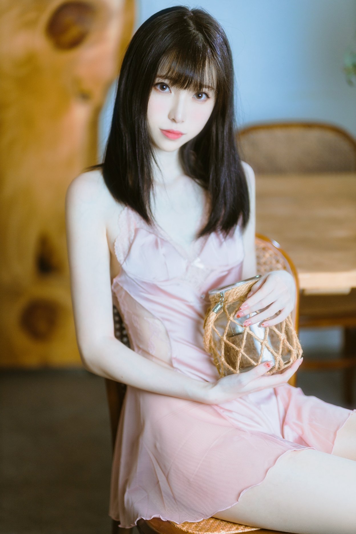เซอ ลาน แอลเอเอ็น ผ้าครึ่งโปร่ง สีชมพู