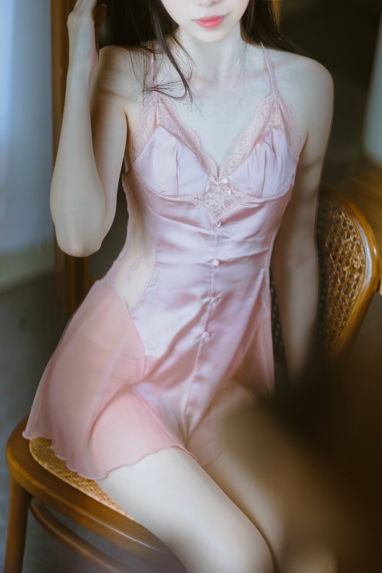 เซอ ลาน แอลเอเอ็น ผ้าครึ่งโปร่ง สีชมพู