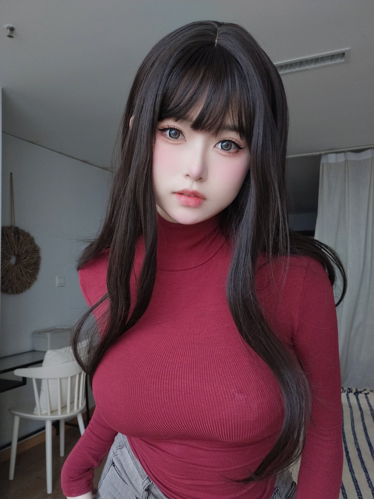 여주 K NO.015 빨간 스웨터의 풍만한 여동생