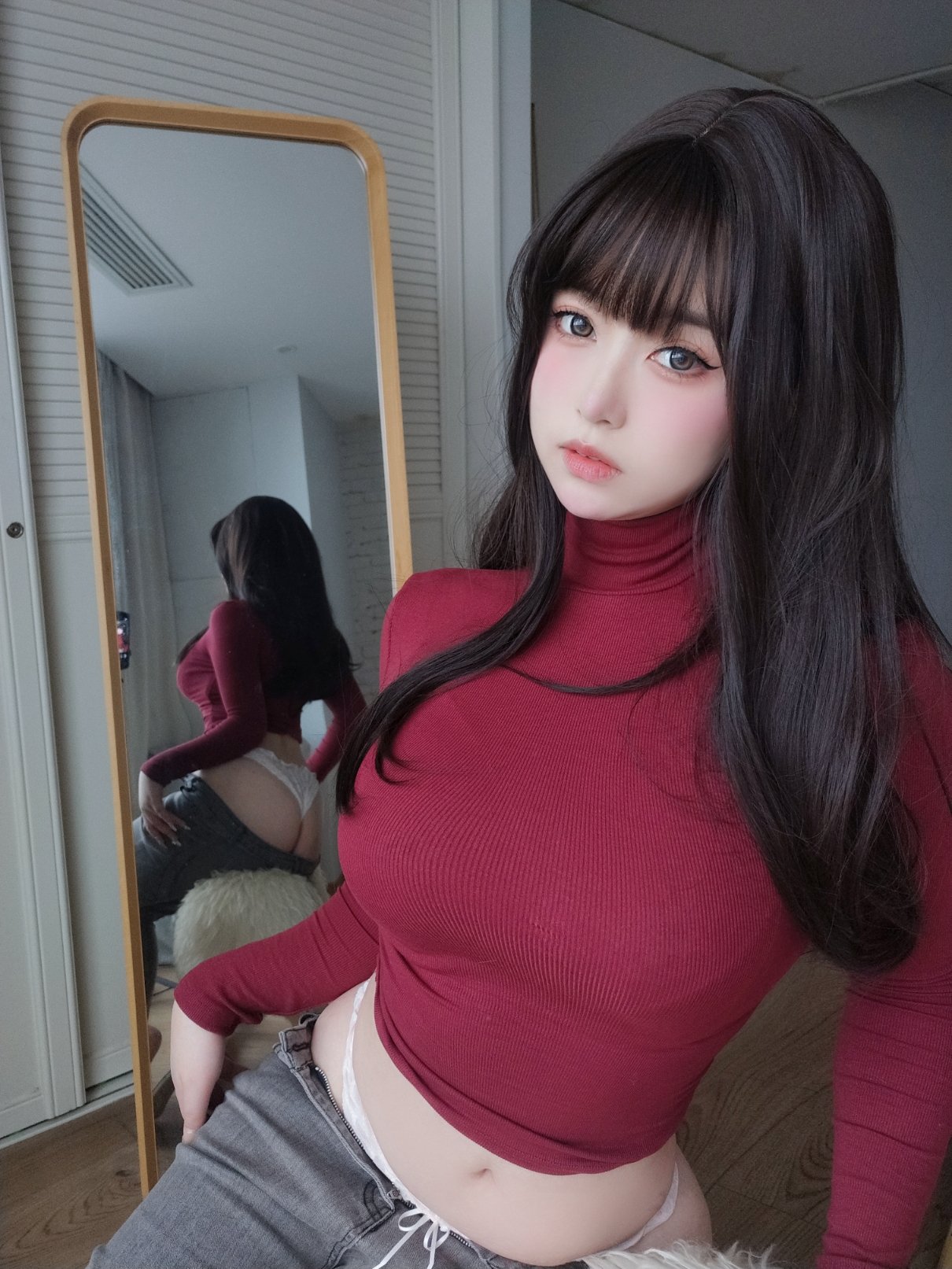 여주 K NO.015 빨간 스웨터의 풍만한 여동생