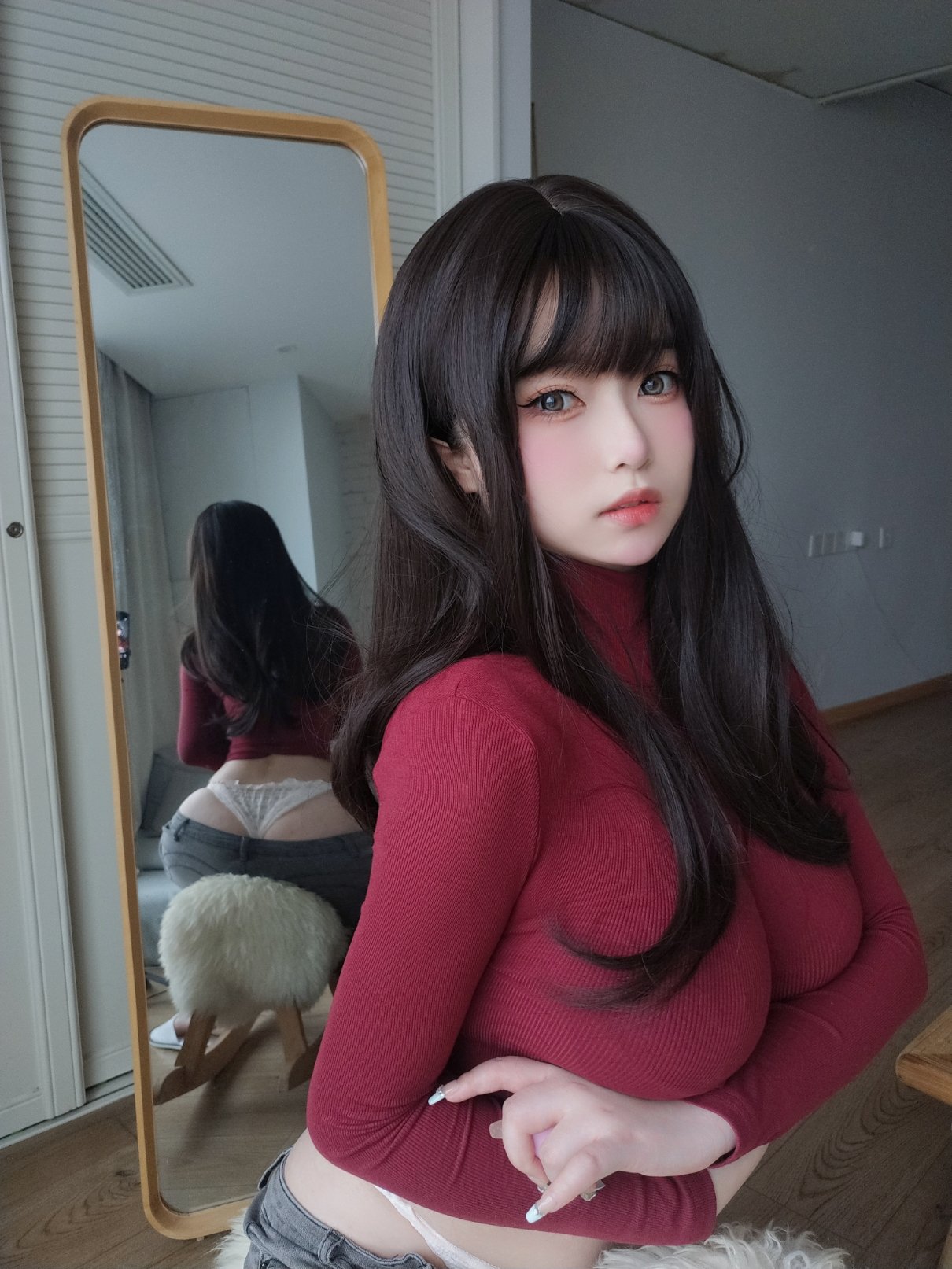 여주 K NO.015 빨간 스웨터의 풍만한 여동생