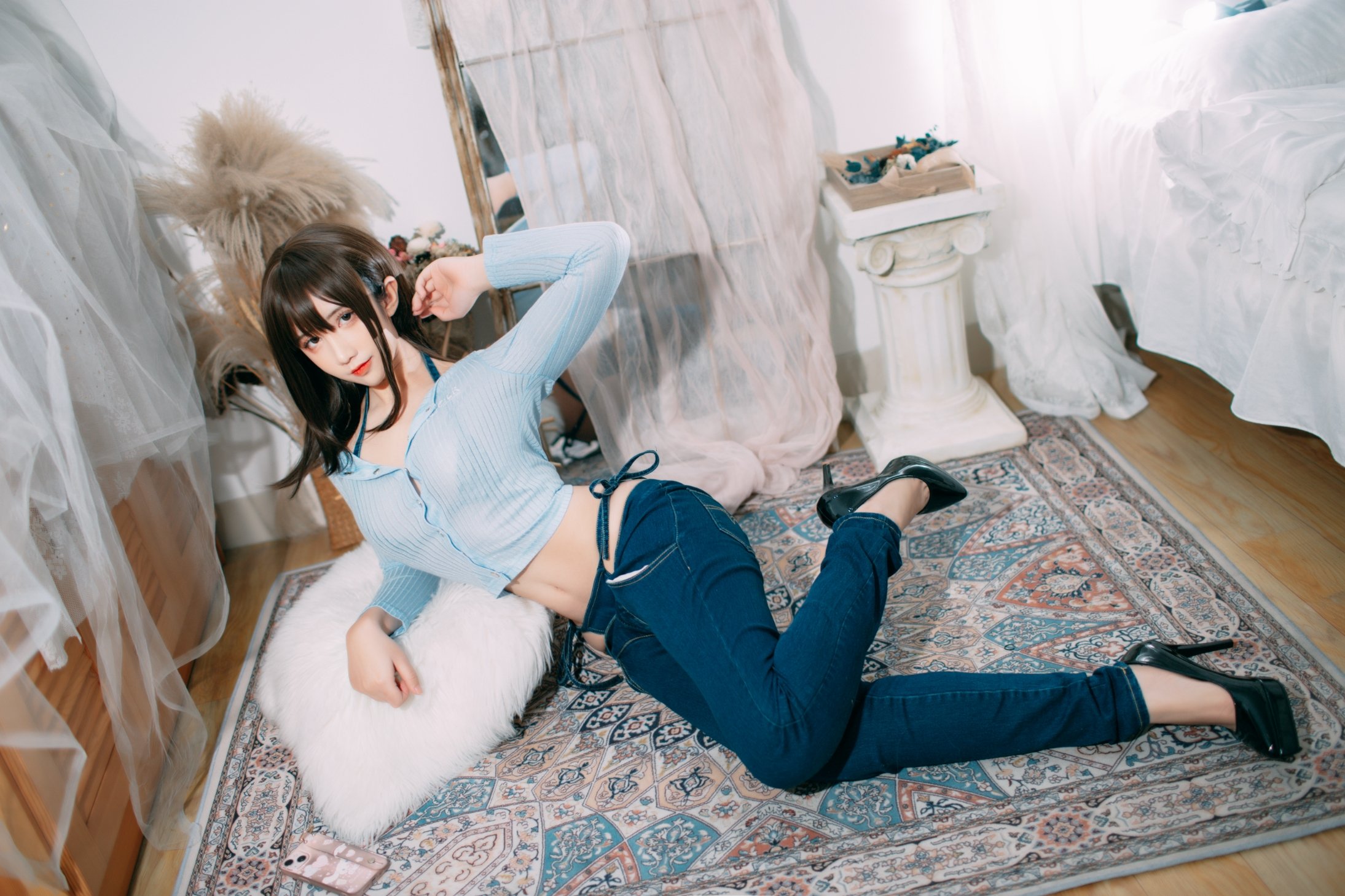 九曲Jean 吉他妹妹包臀裙