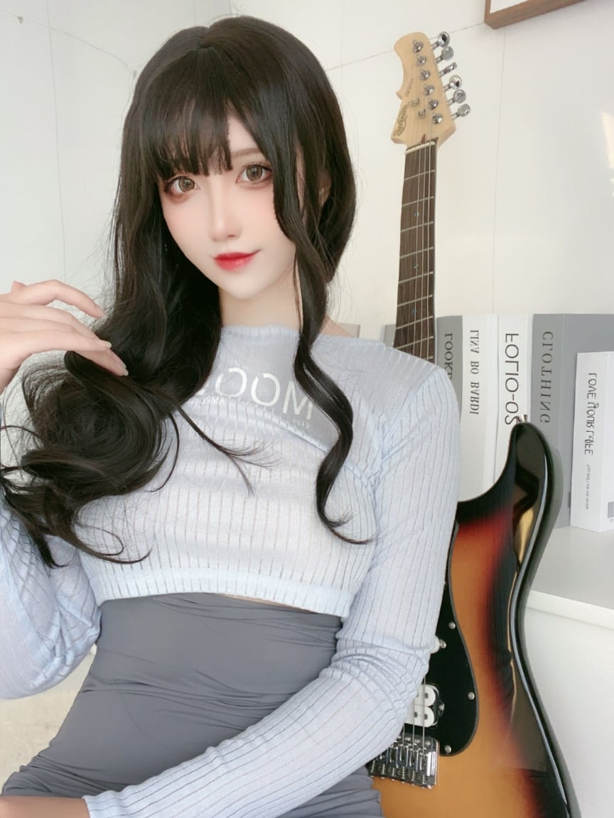 구곡 진 기타 여동생 보디콘 스커트