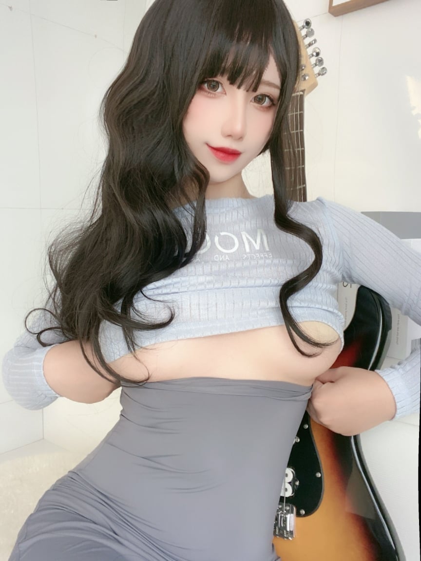 Jiu Qu Jean Guitar Sister Bodycon Skirt