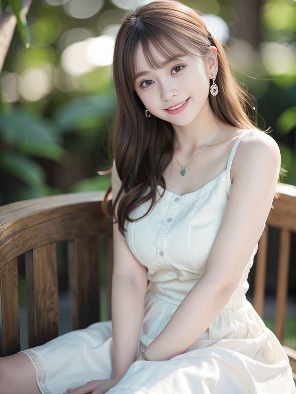 Outdoor White Skirt AI Beauty