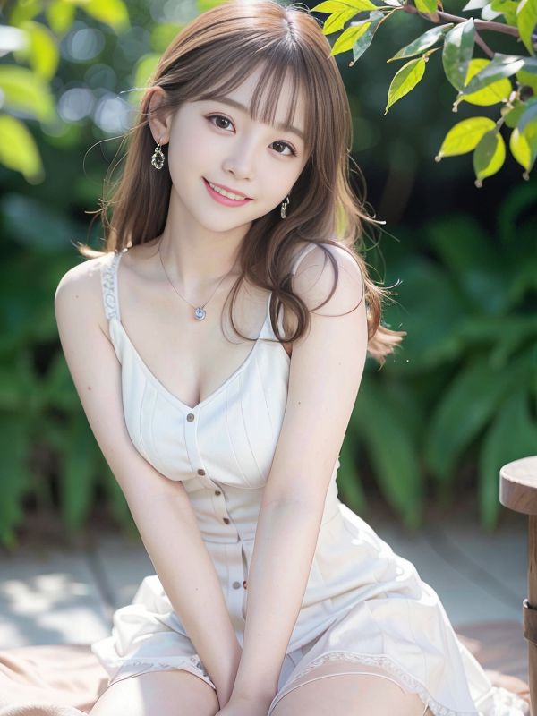 Outdoor White Skirt AI Beauty
