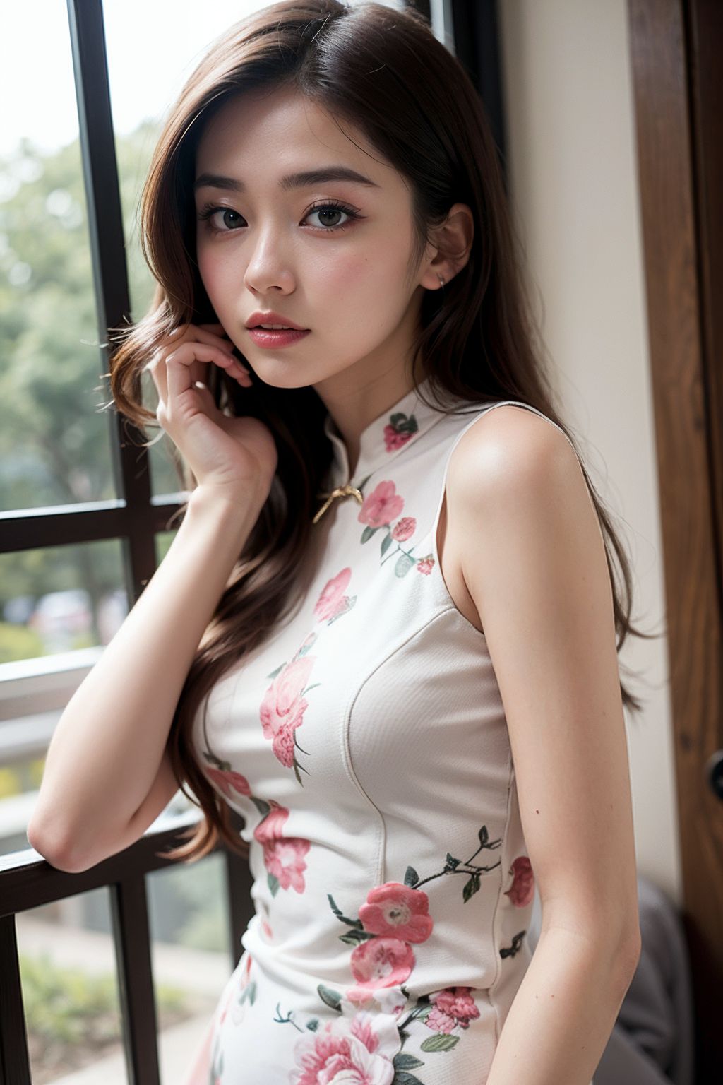 การถ่ายภาพหญิงสาวเพรียวบางสวมชุดกี่เพ้าสีดำ