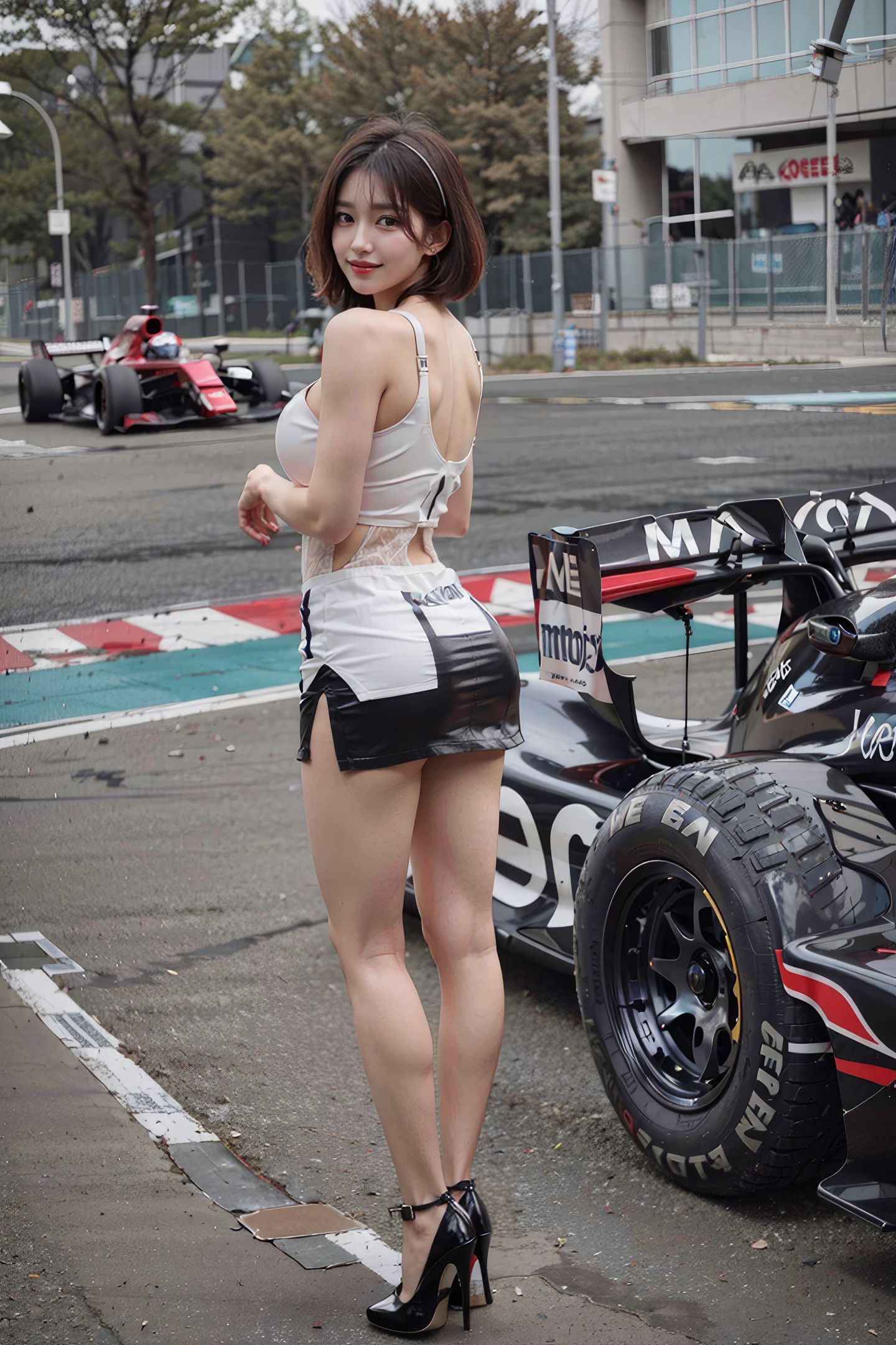 レースコースのセクシーな女たち