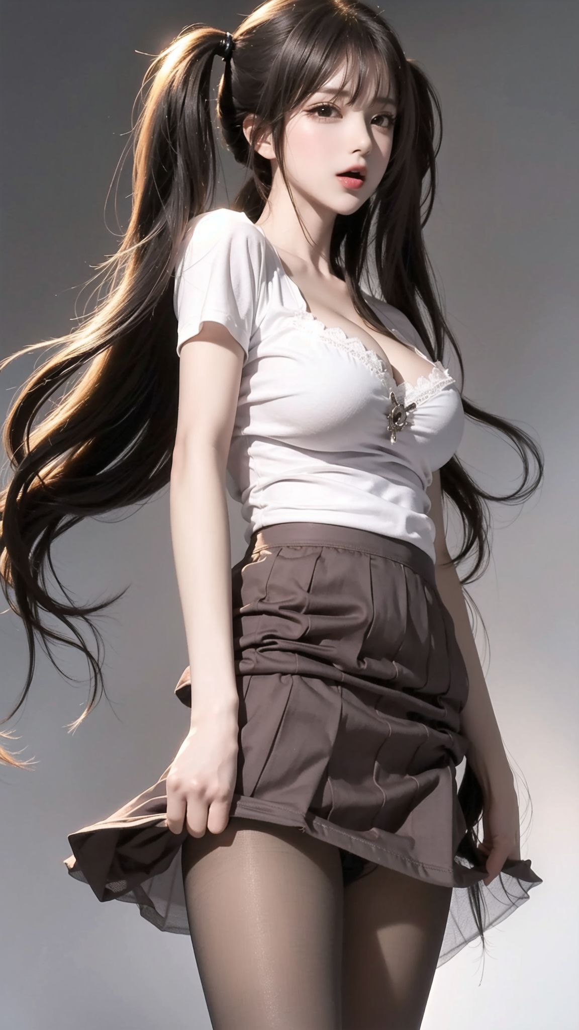 雙馬尾黑絲美腿少女