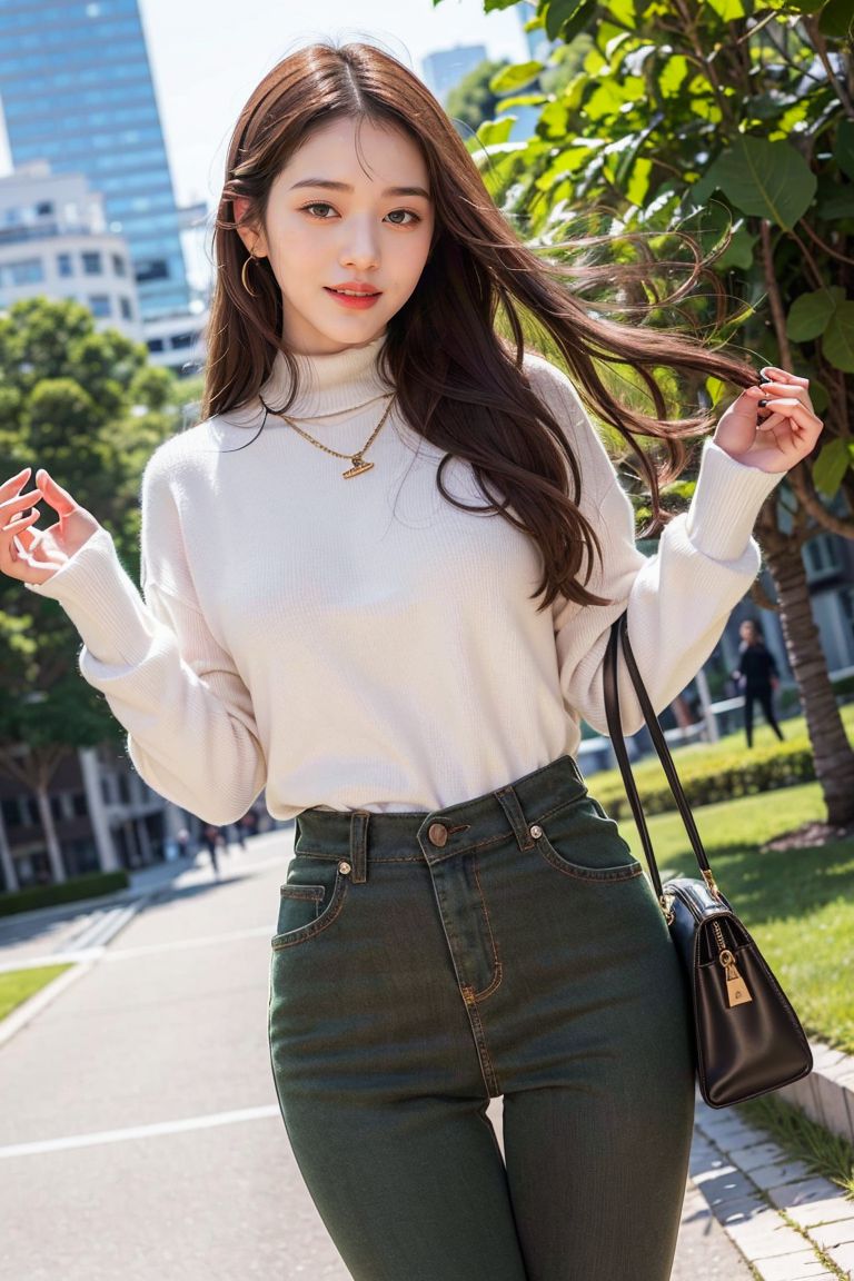 ภาพถ่ายสตรีทสวยๆ ของสาววัยผู้ใหญ่ที่แต่งกายปลอมสไตล์เบาๆ