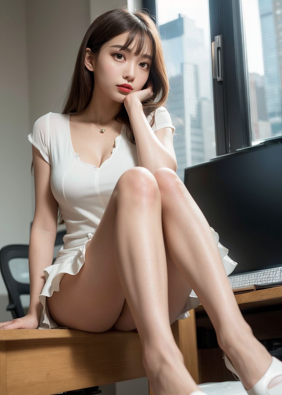 회사에 새로 온 블랙실크 미녀 비서