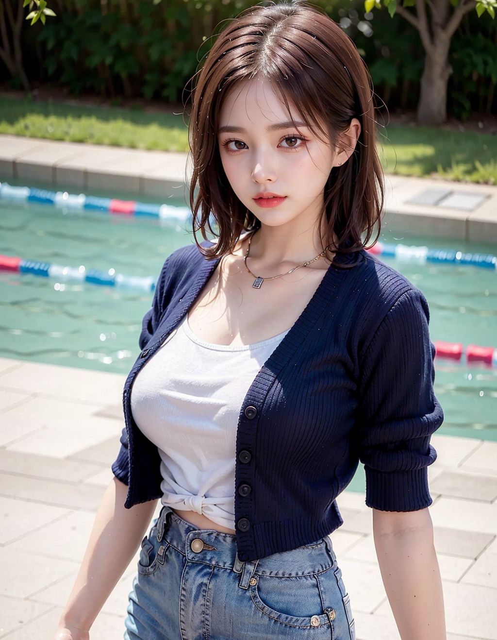 Cô gái tóc ngắn mặc quần short jeans đẹp