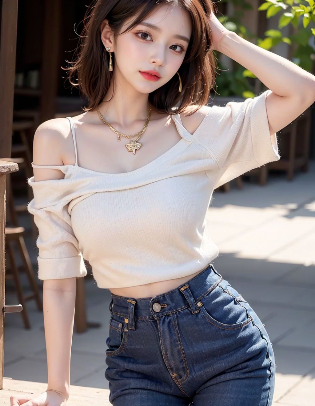 Cô gái tóc ngắn mặc quần short jeans đẹp