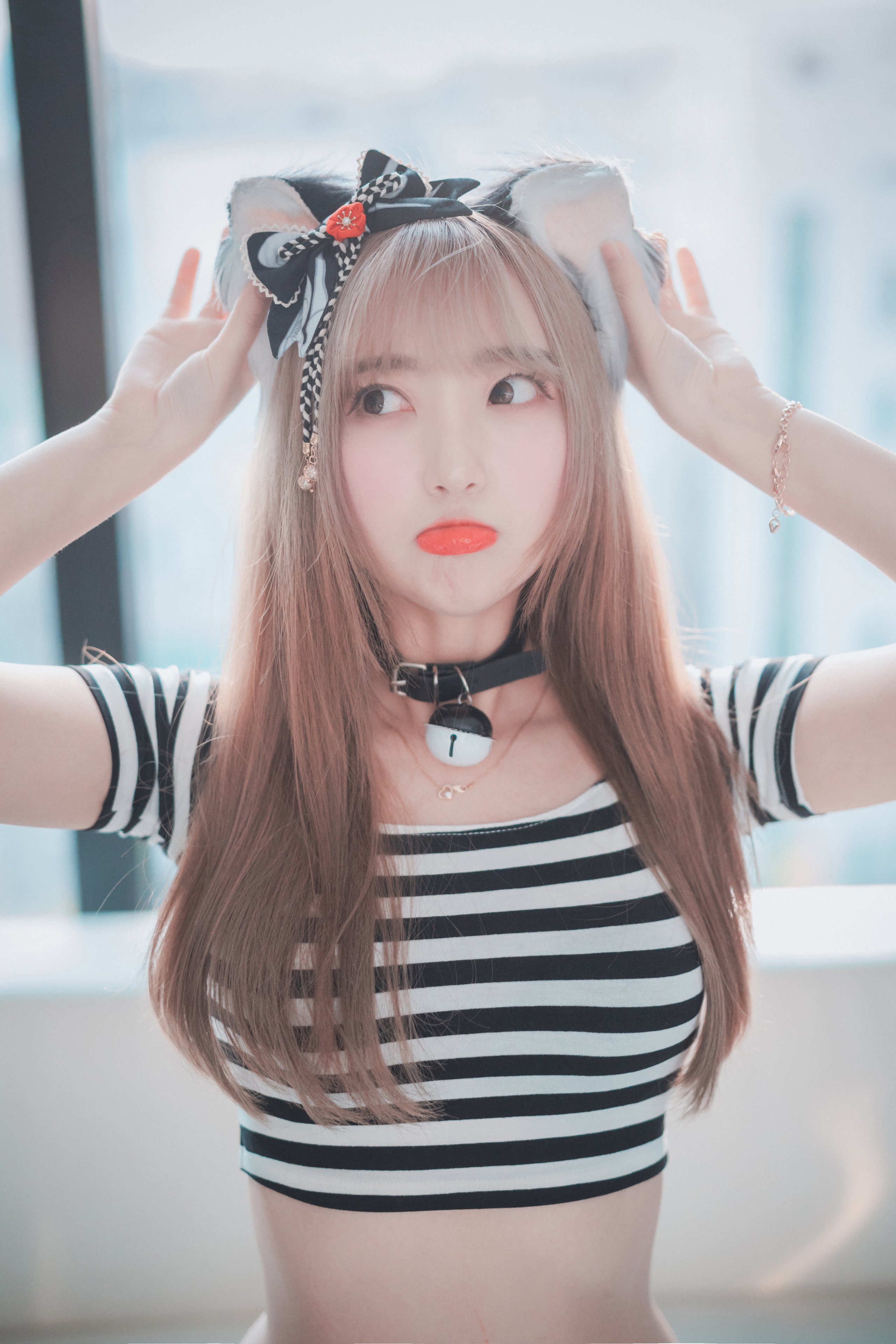 DJAWA Photo] Hanari - Catgirl in Stripes