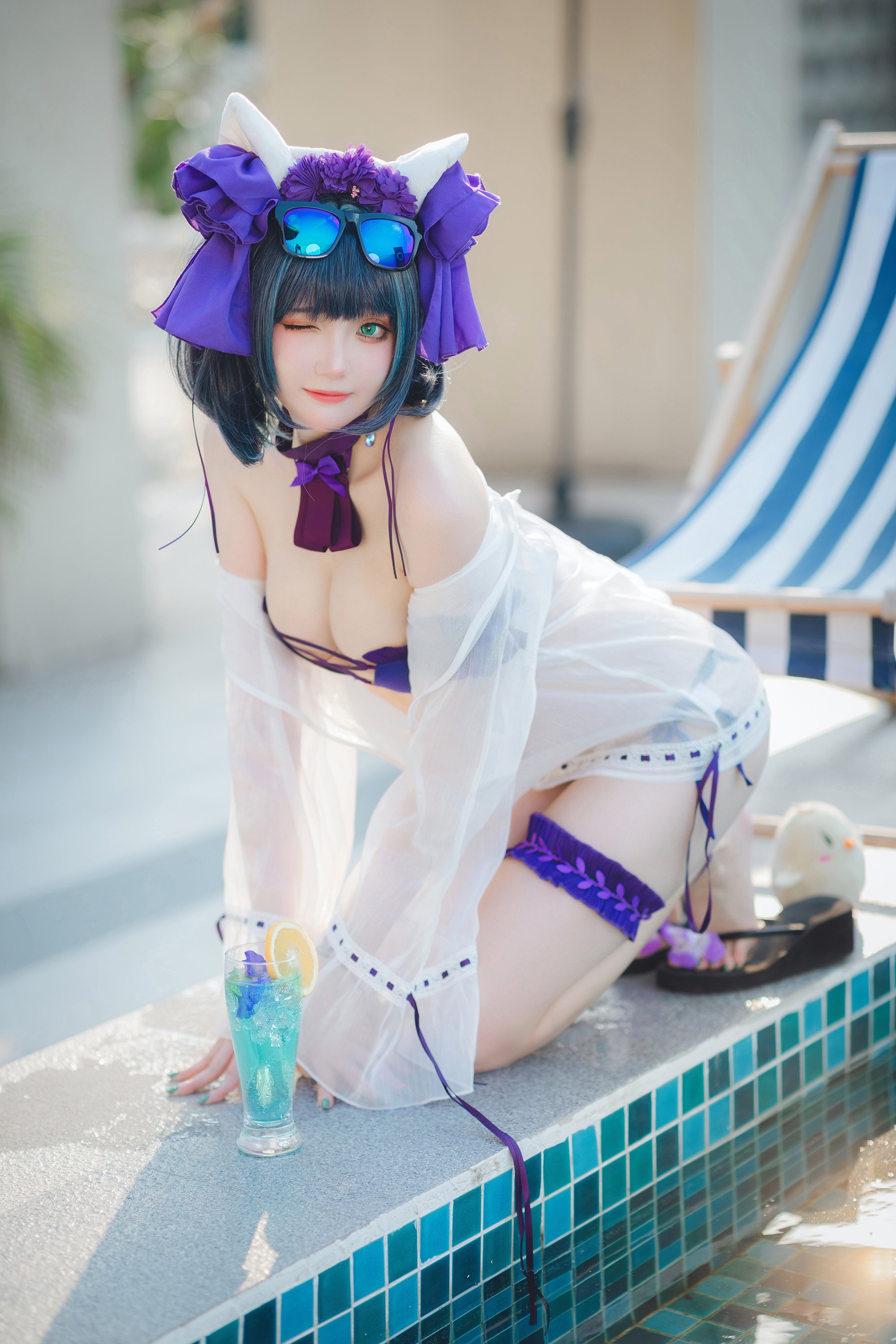 瓜希酱 柴郡泳装
