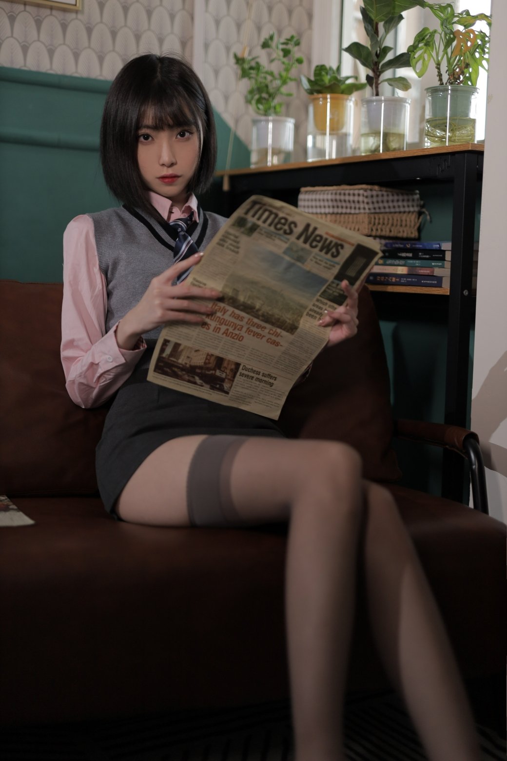 허란——블랙 실크 교복