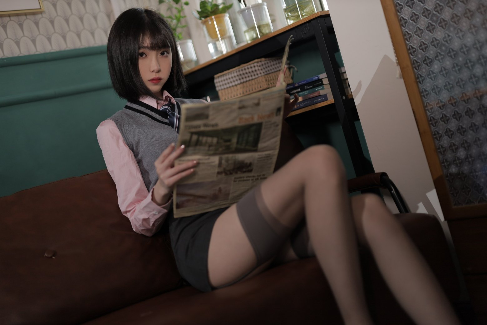 허란——블랙 실크 교복