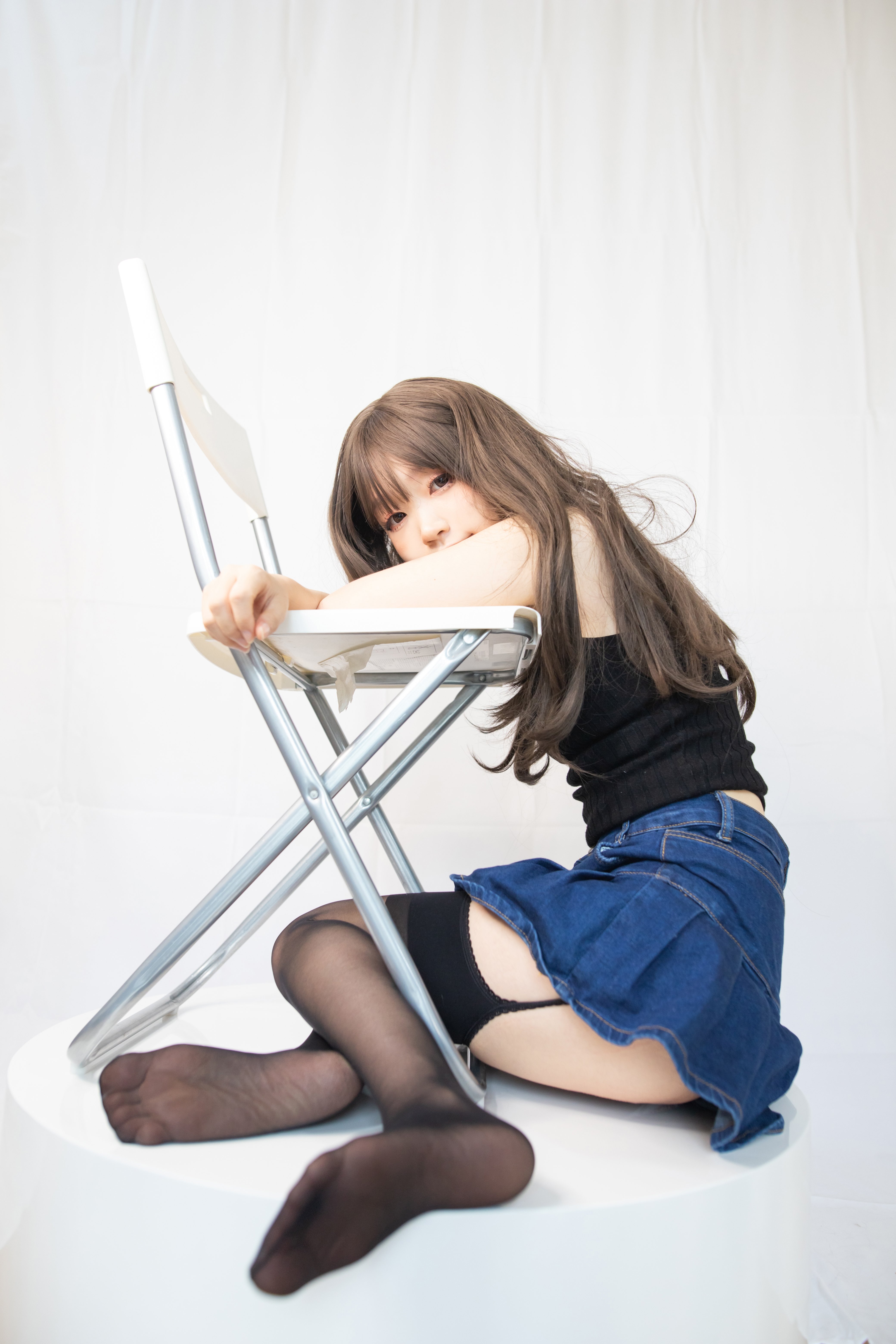 神沢永莉No.002黑色毛衣牛仔裙黑丝写真 22P
