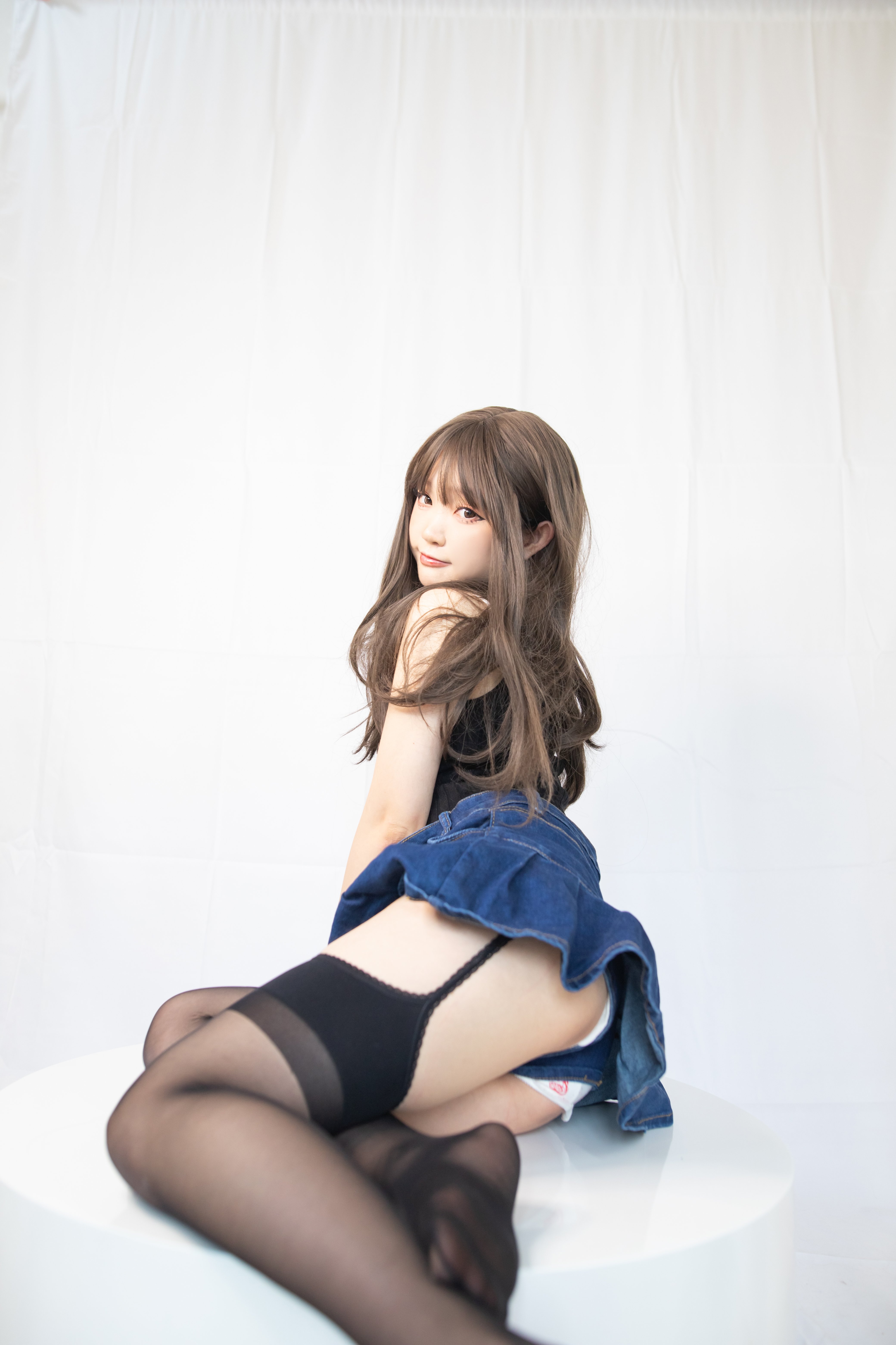 神沢永莉No.002黑色毛衣牛仔裙黑丝写真 22P